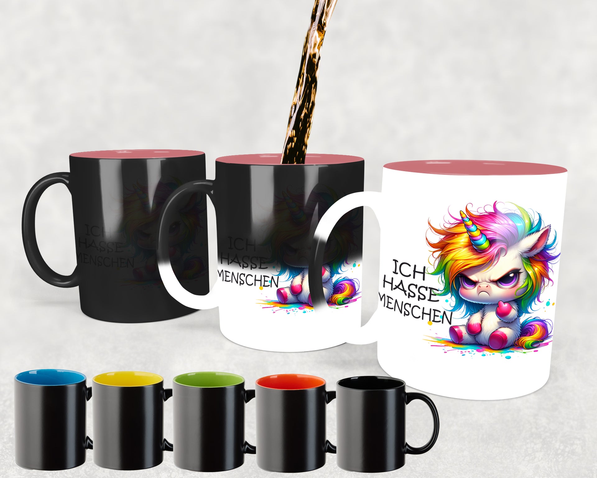 Cute Animal Einhorn Emmy - Ich hasse Menschen - MAGIC WOW Kaffeetasse Teetasse