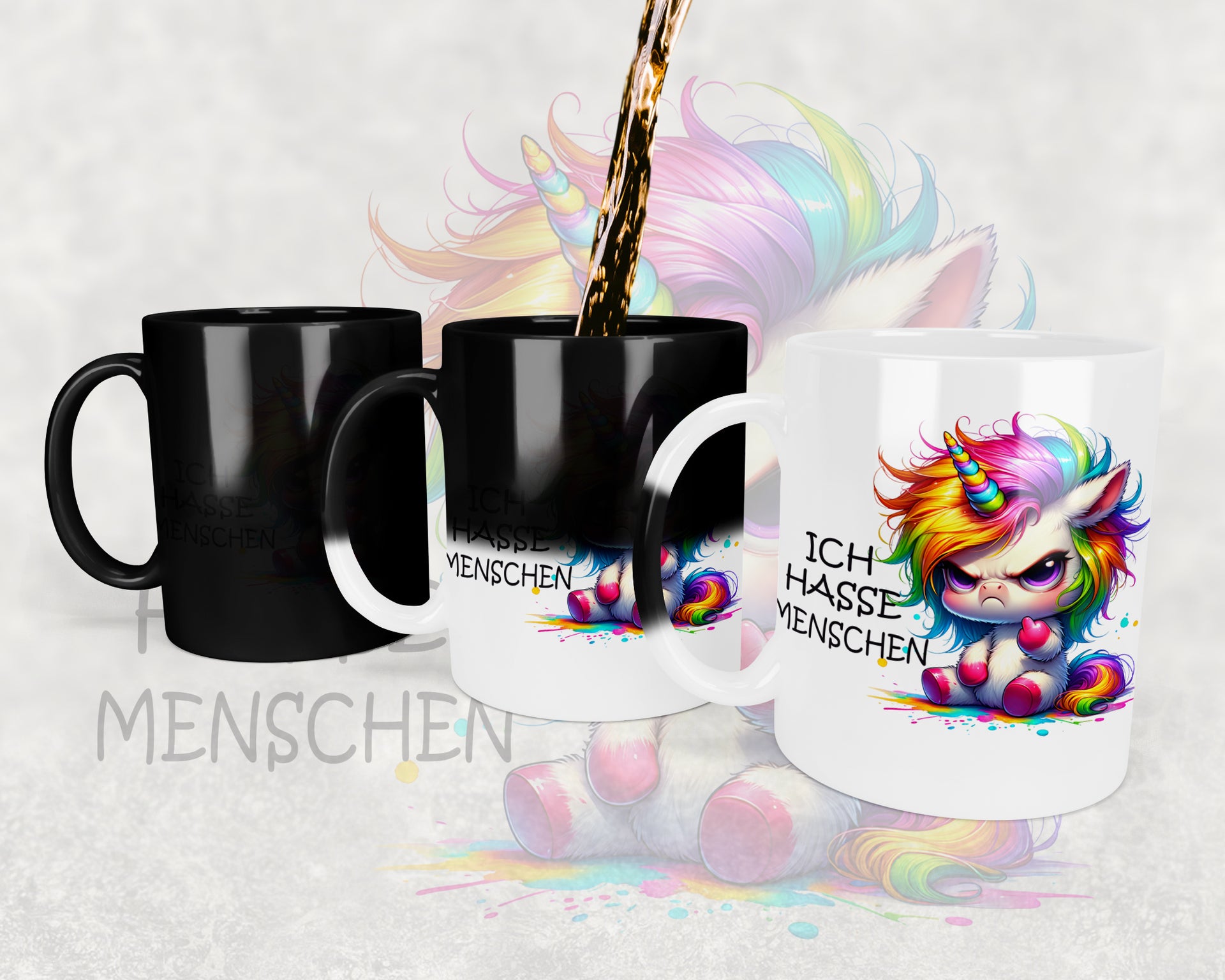 Cute Animal Einhorn Emmy - Ich hasse Menschen - MAGIC WOW Kaffeetasse Teetasse