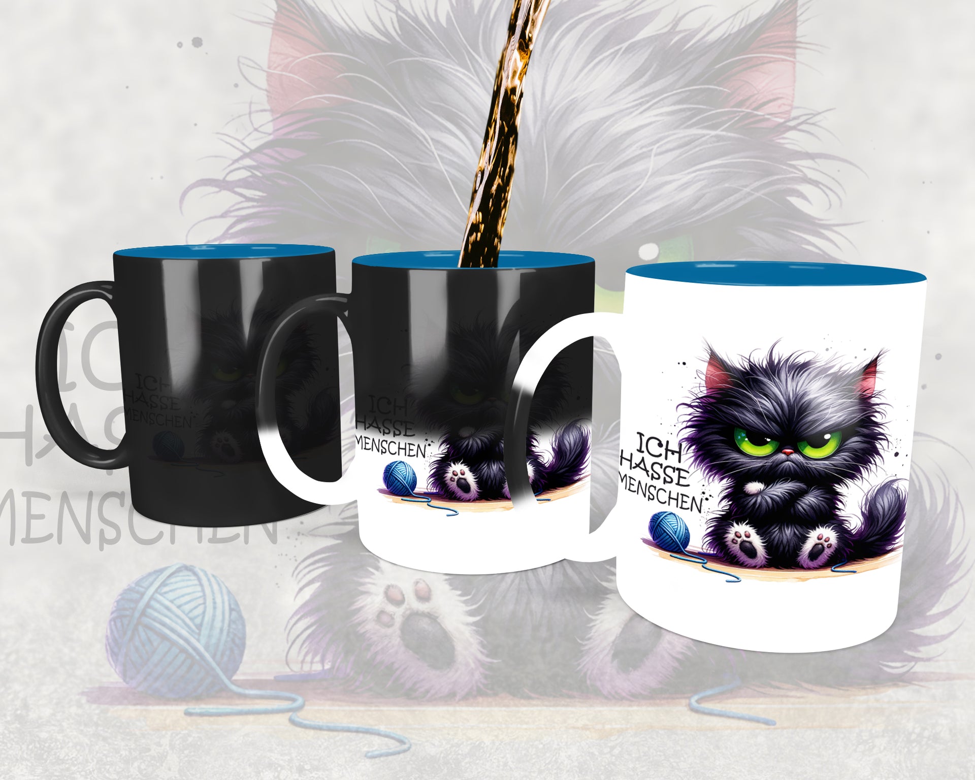 Cute Animal Katze Mia- Ich hasse Menschen - MAGIC WOW Kaffeetasse Teetasse