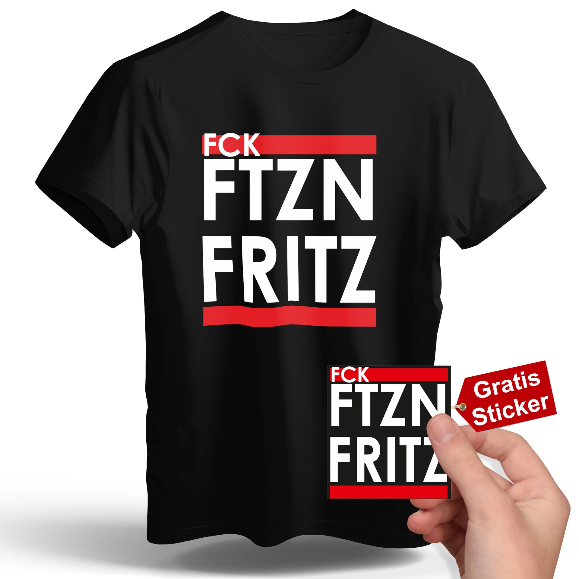 FCK FTZN Fritz Statement Unisex Premium T-Shirt + Gratis Sticker