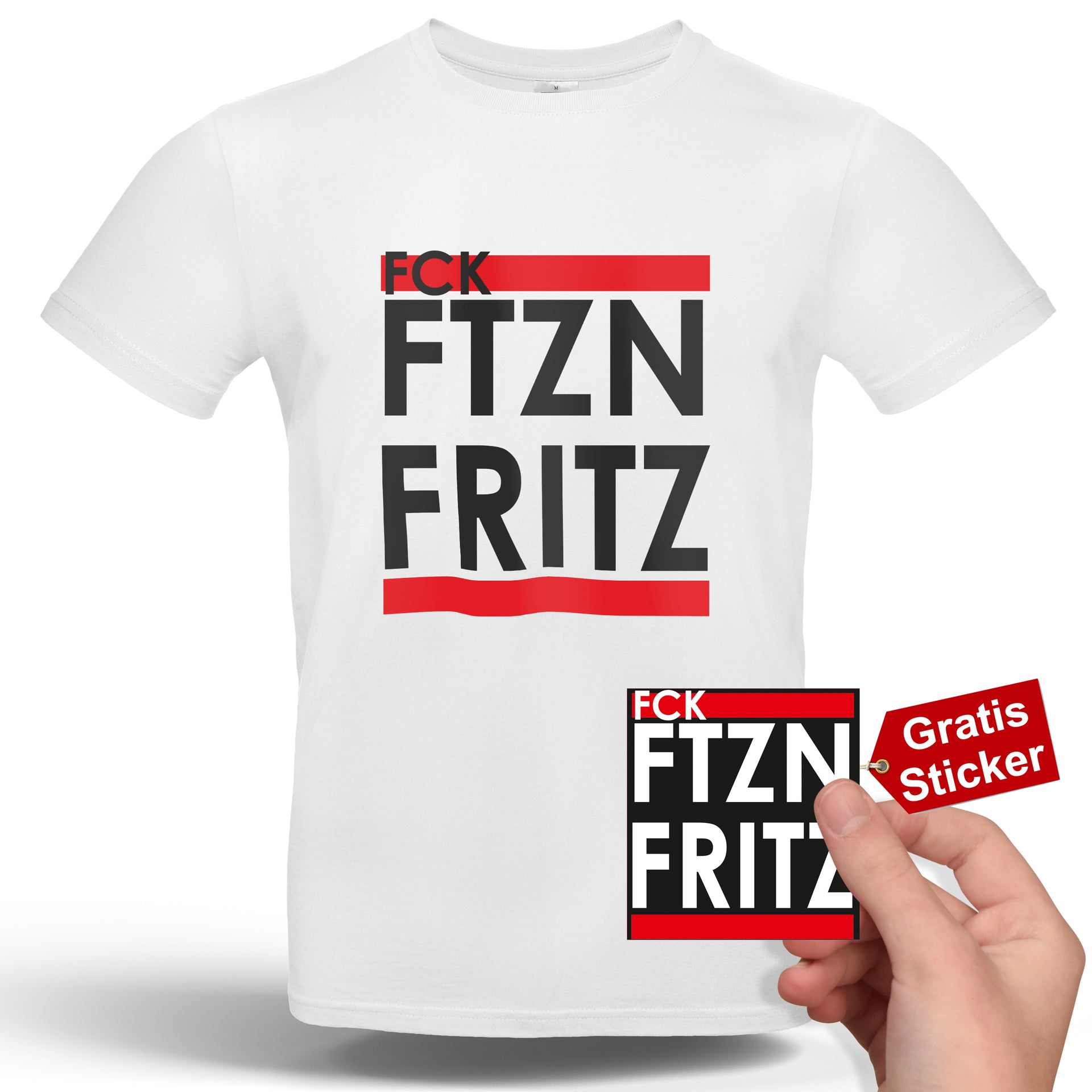 FCK FTZN Fritz Statement Unisex Premium T-Shirt + Gratis Sticker
