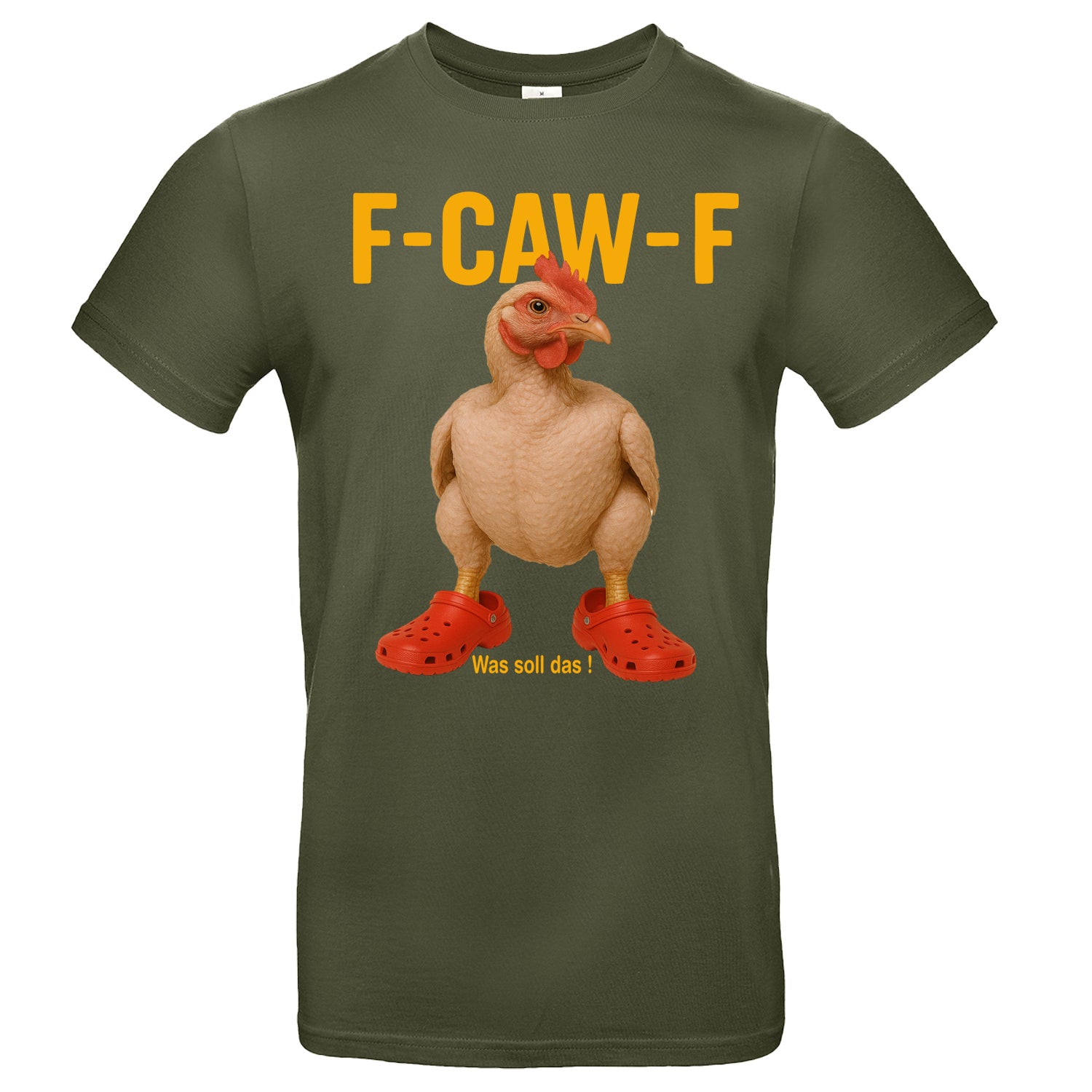 F-CAW-F Was soll das ! Naked Chicken and Red Shoes Funny Shirt Unisex Premium T-Shirt
