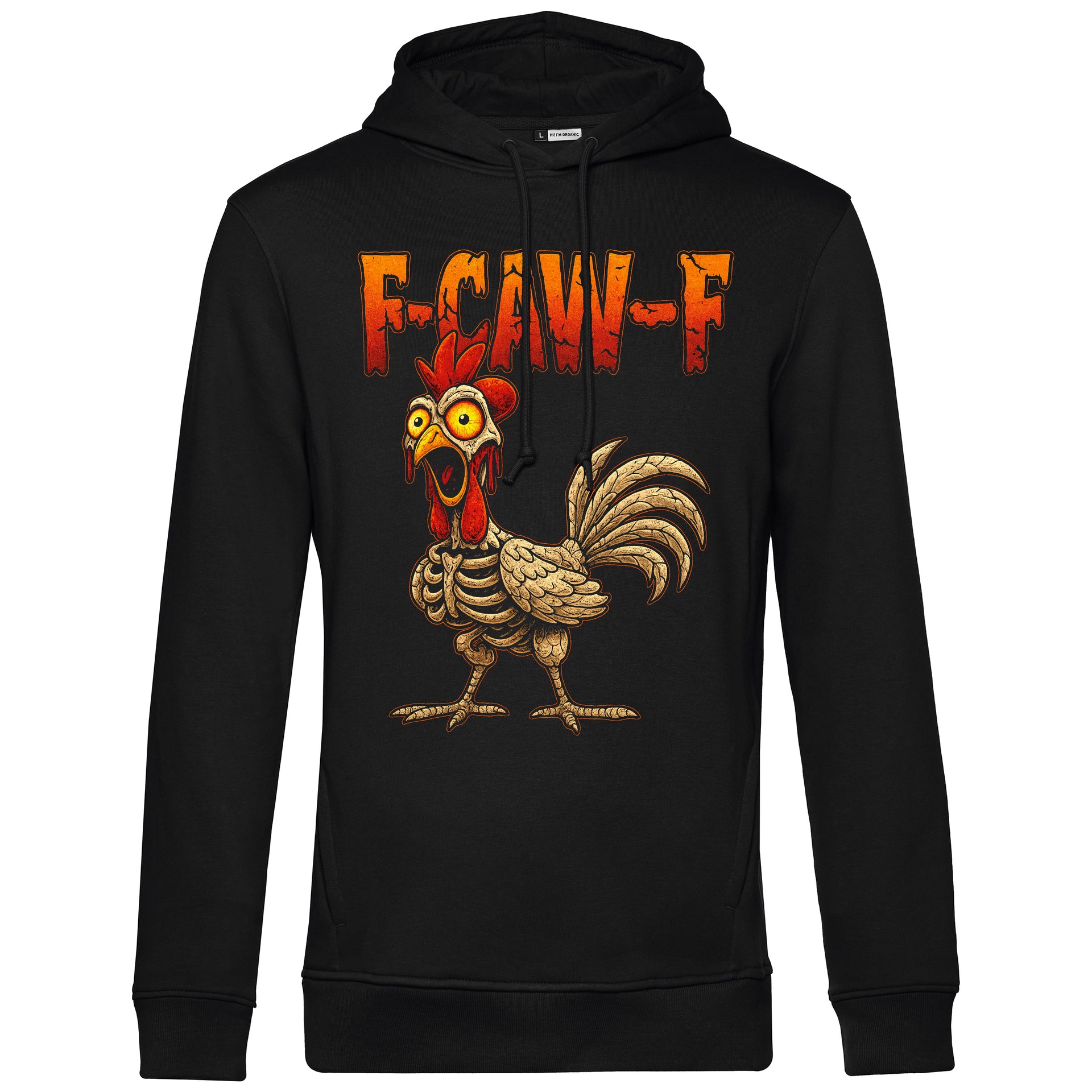 F-CAW-F Halloween Skelett Edition Funny Chicken / Huhn Unisex Premium Hoodie