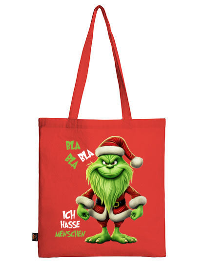 Green Santa Bla Bla Bla - Ich hasse Menschen - Baumwolltragetasche