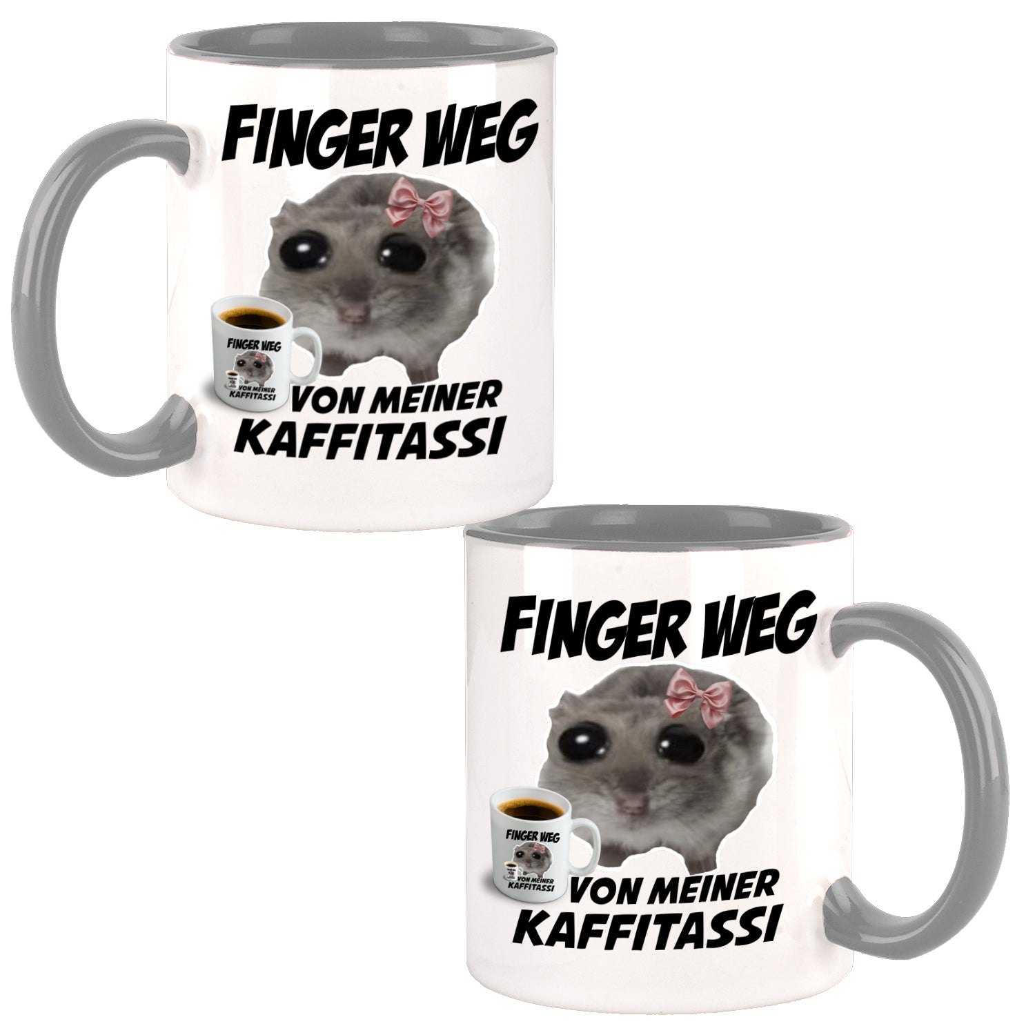 Finger weg von meiner Kaffitassi Hamster Meme Kaffeebecher
