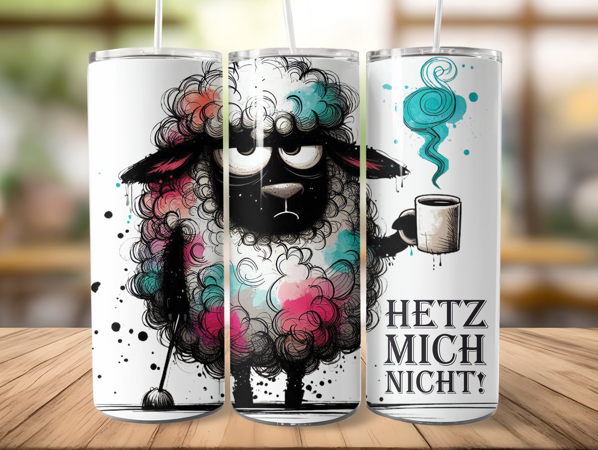 Hetz mich nicht! cute Animal Schaf "Wolly" Tumbler Trinkflasche