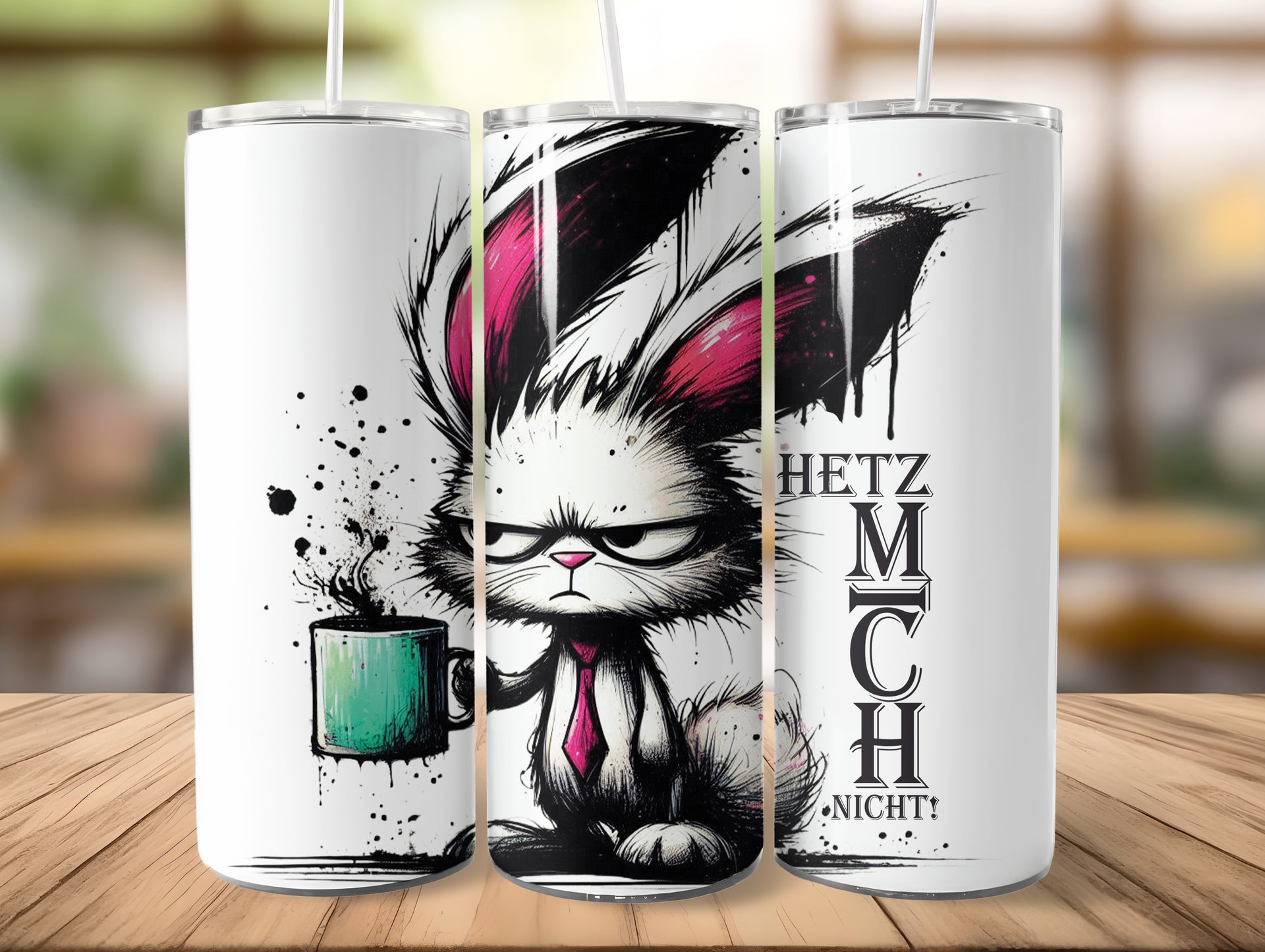 Hetz mich nicht! cute Animal Hase "Bunny" Tumbler Trinkflasche