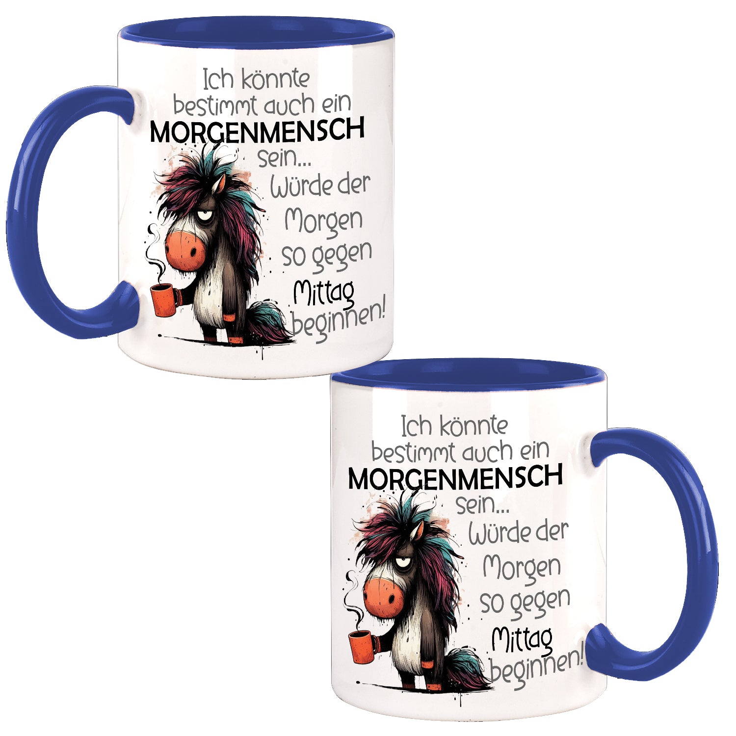 Morgenmensch Pferd Naruco Design Büro Kaffee Teetasse