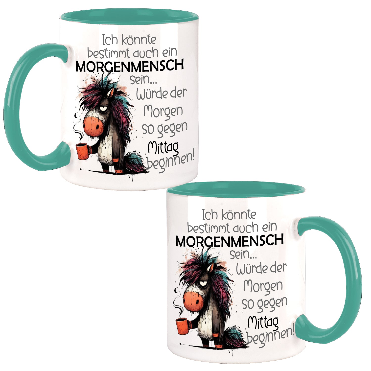 Morgenmensch Pferd Naruco Design Büro Kaffee Teetasse
