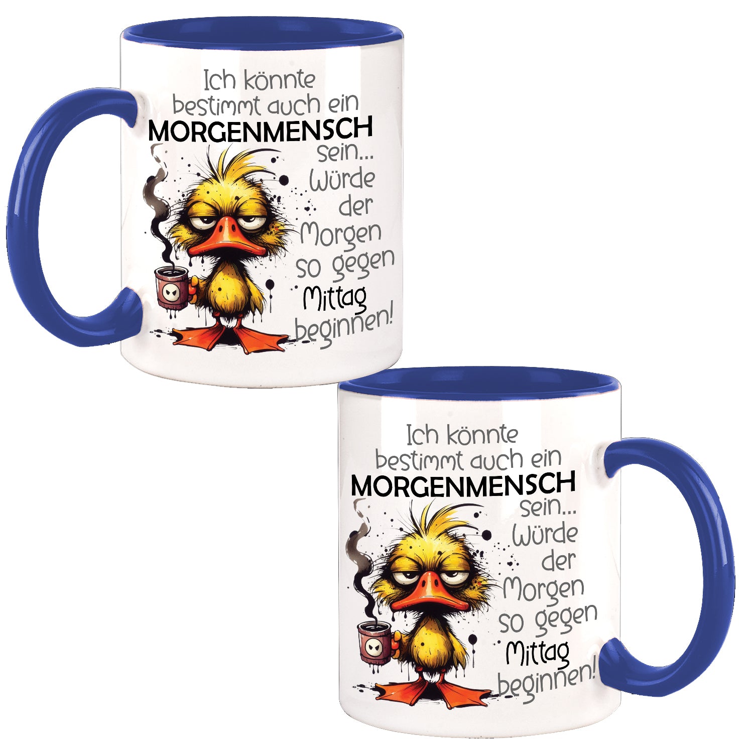 Morgenmensch Ente Ducky Design Büro Kaffee Teetasse