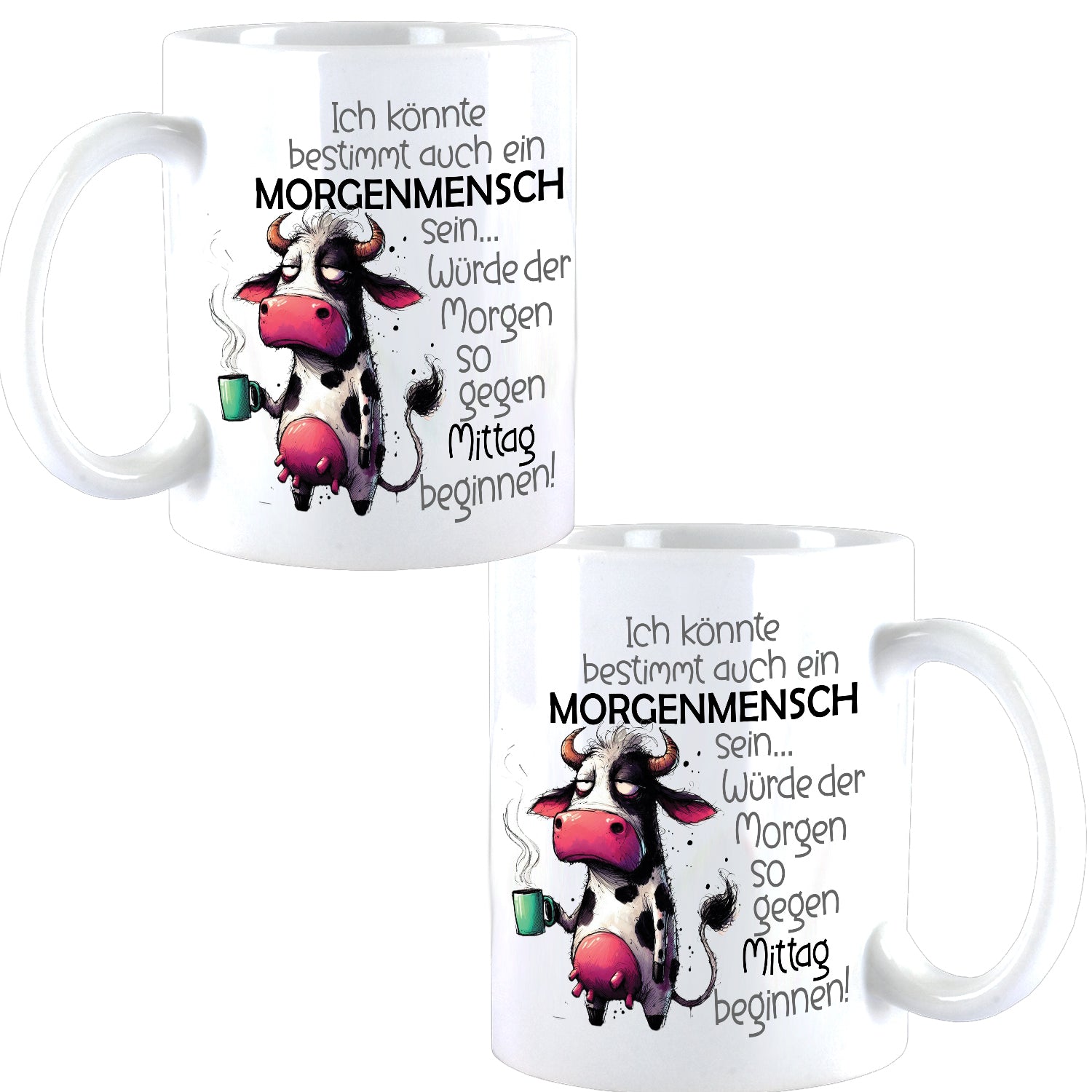 Morgenmensch Kuh Elfriede Design Büro Kaffee Teetasse
