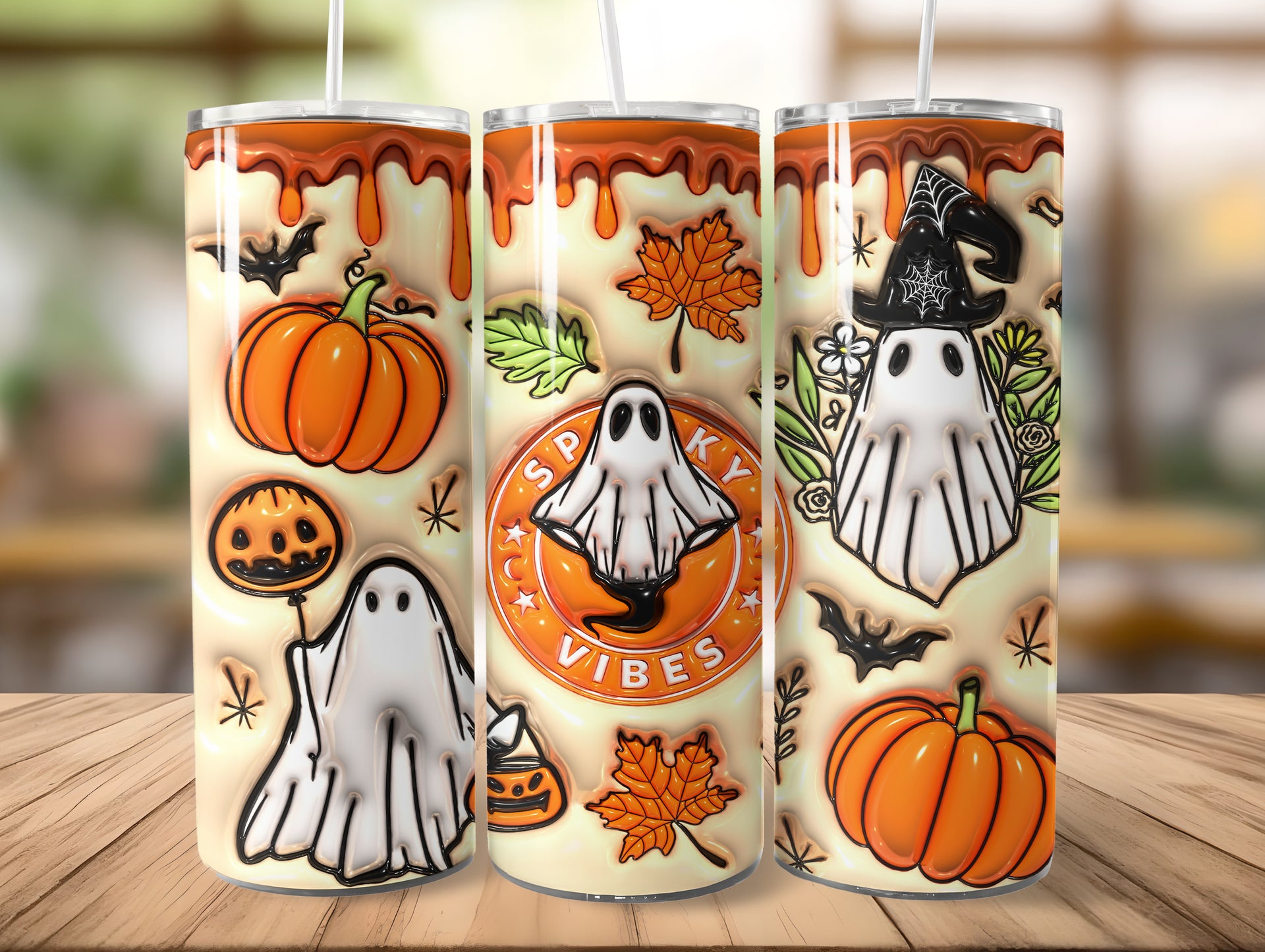 Halloween Little Ghosts Tumbler Edelstahl Trinkflasche