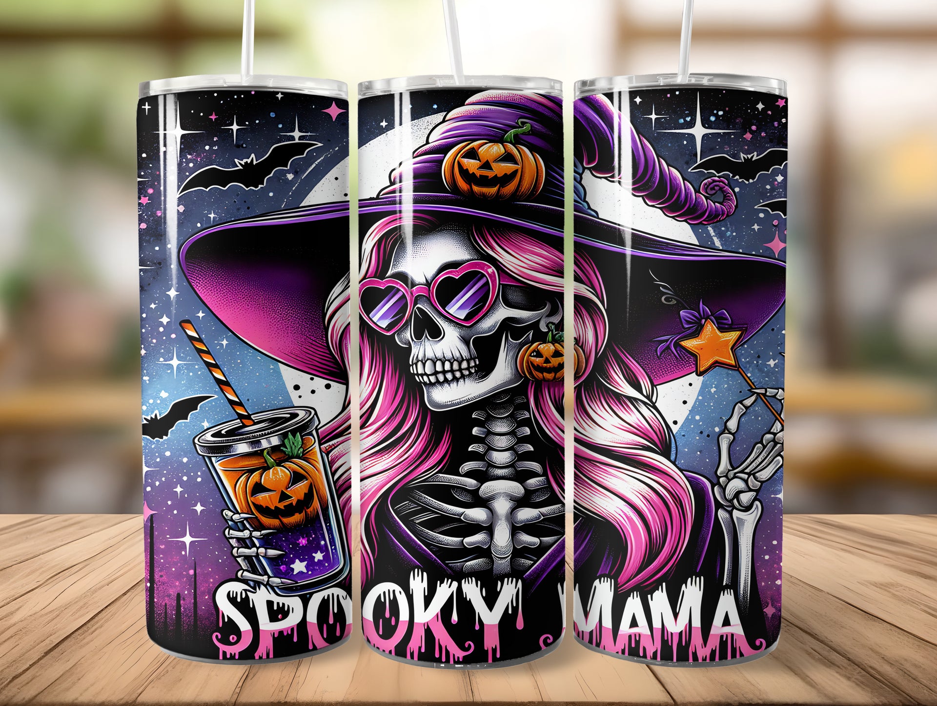 Halloween Spooky Mama Tumbler Edelstahl Trinkflasche