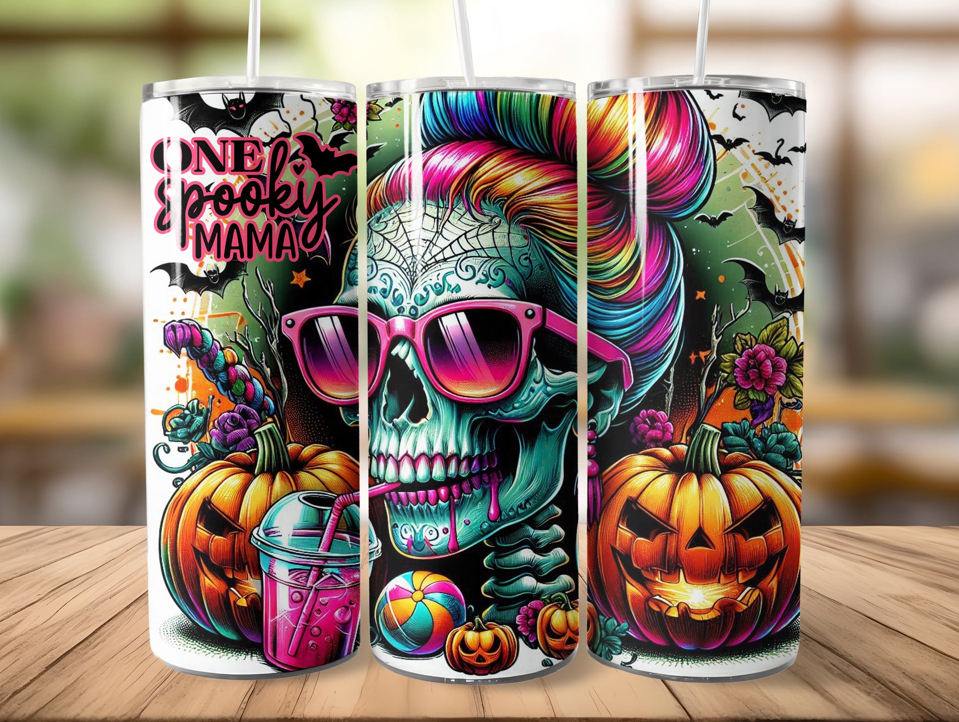 Halloween Spooky Mama No2 Tumbler Edelstahl Trinkflasche