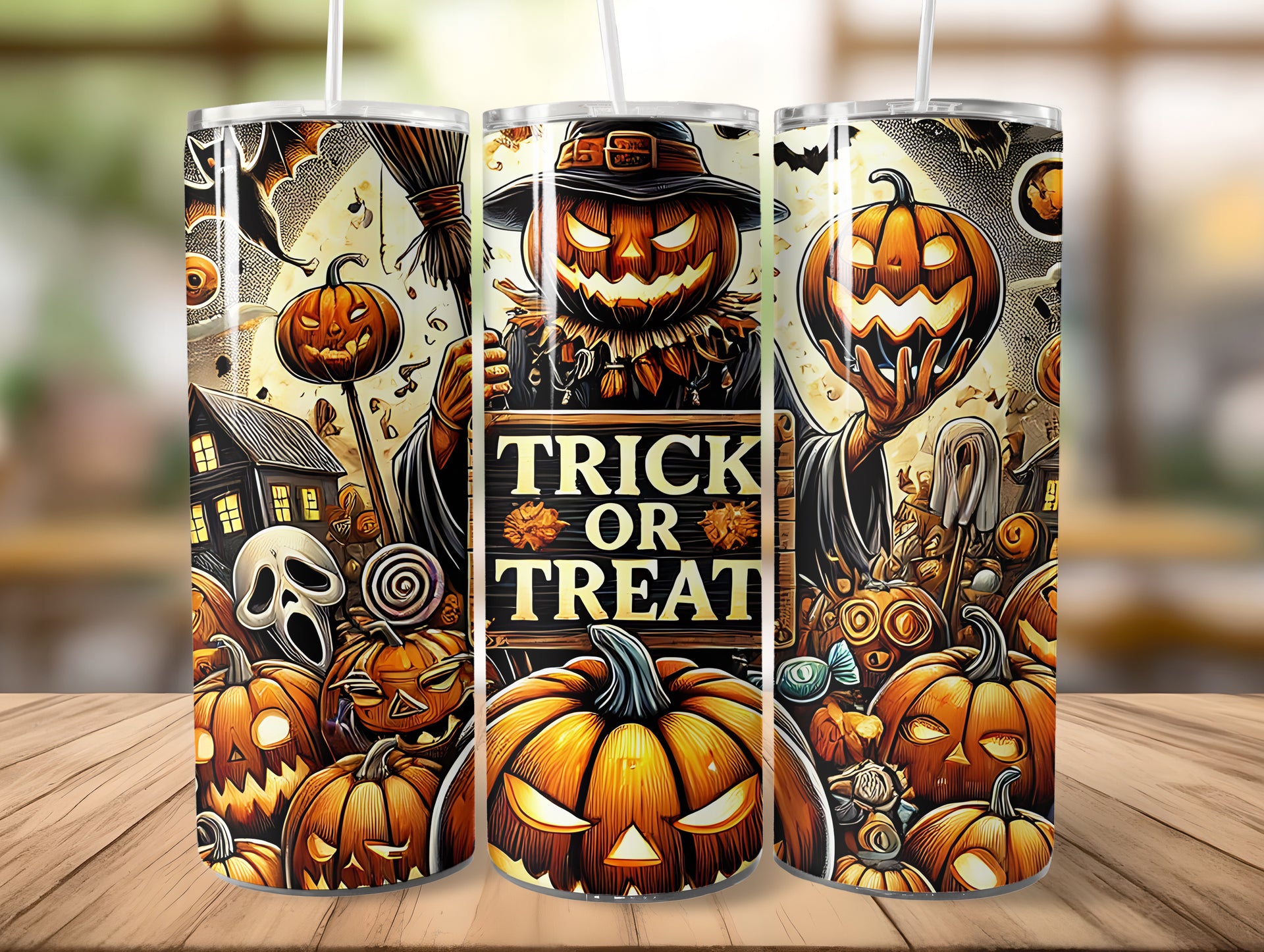 Halloween Trick or Treat Tumbler Edelstahl Trinkflasche