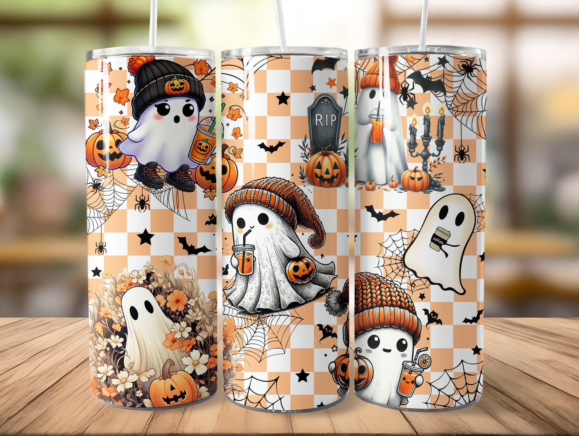Halloween cute Ghosts Tumbler Edelstahl Trinkflasche