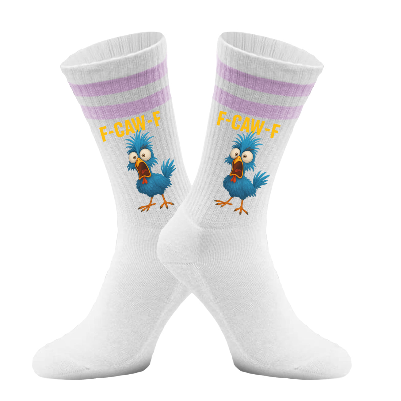 F-caw-f Tennissocken – BLUE Chicken Lustige Socken mit Spruch & Statement-Aufdruck
