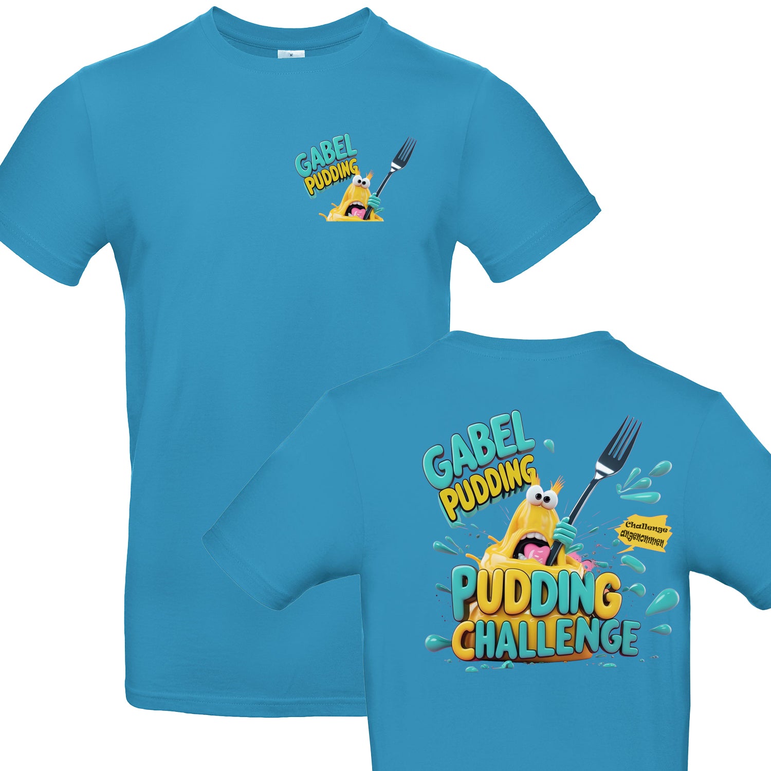 Funnywords® Pudding Gabel Challenge Pudding Monster Shirt Unisex Premium T-Shirt