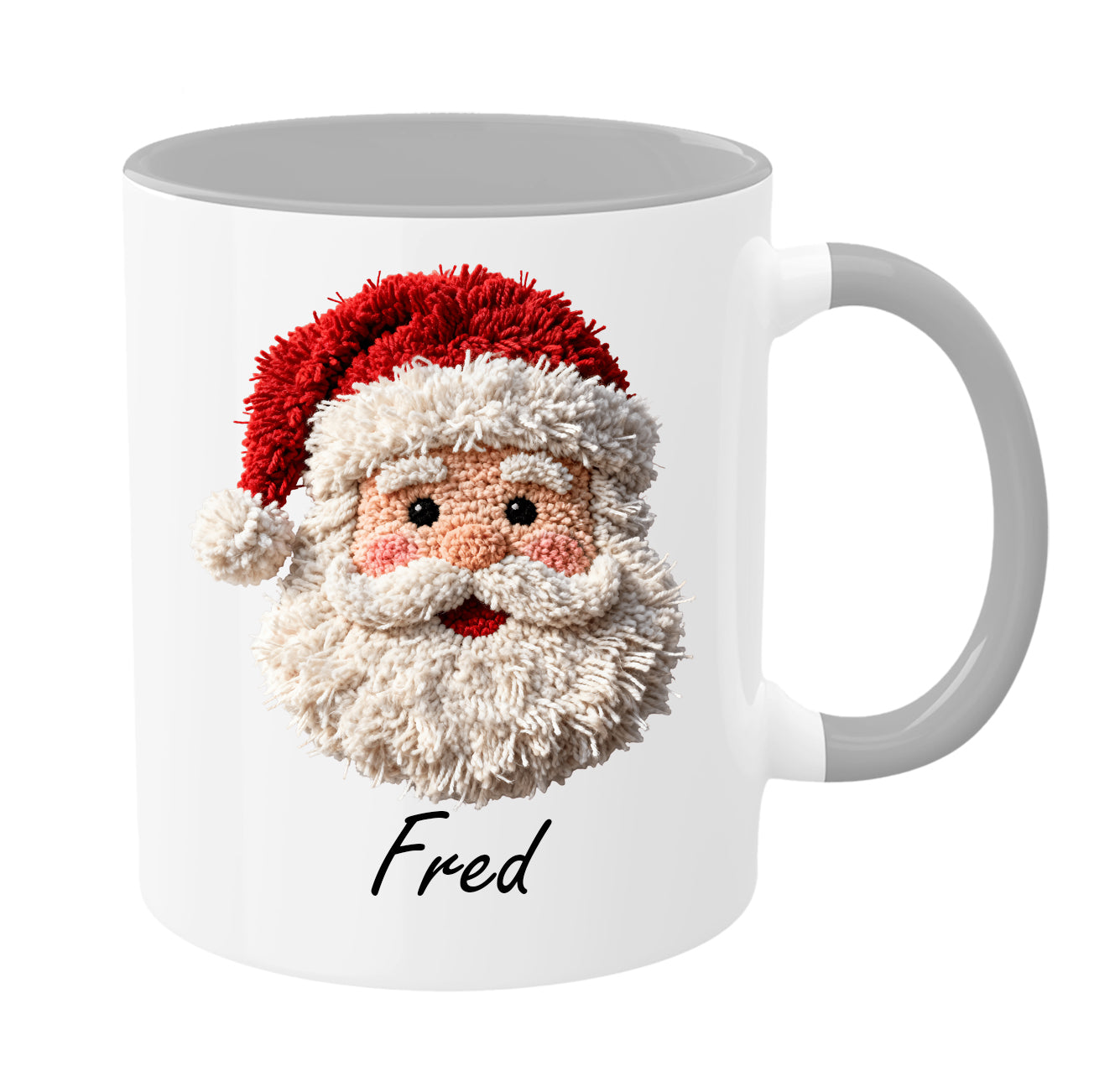 Personalisierte Weihnachtstasse mit Namen – Weihnachtsmann Design | Rote Keramiktasse | Geschenkidee zu Weihnachten