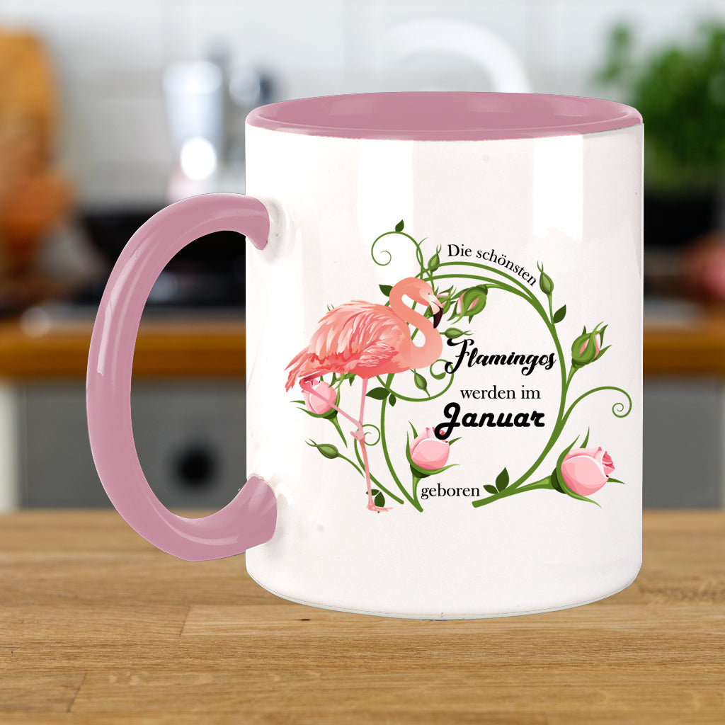 FUNNYWORDS® die schönsten Flamigos werden im .... geboren Flamingo Tasse
