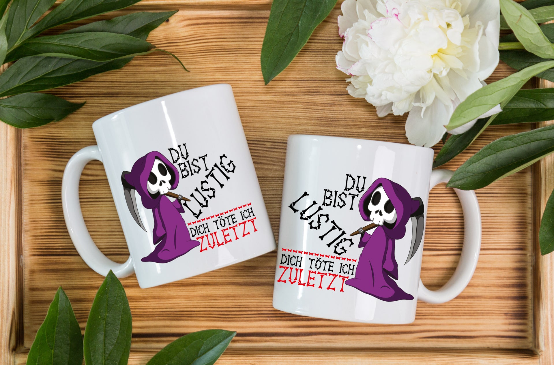 FUNNYWORDS® Du bist lustig, dich töte ich zuletzt Kaffeebecher
