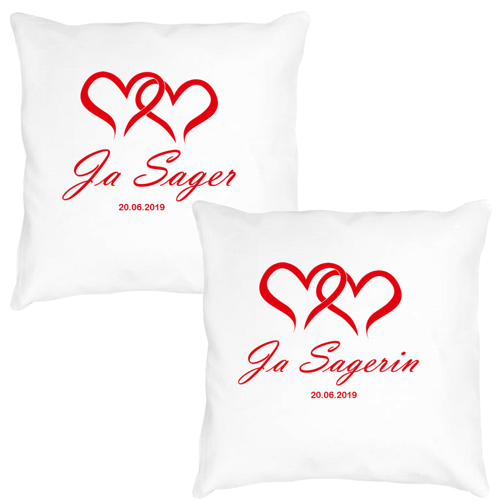 FUNNYWORDS 2 er Set Ja Sager / Ja Sagerin Kissen