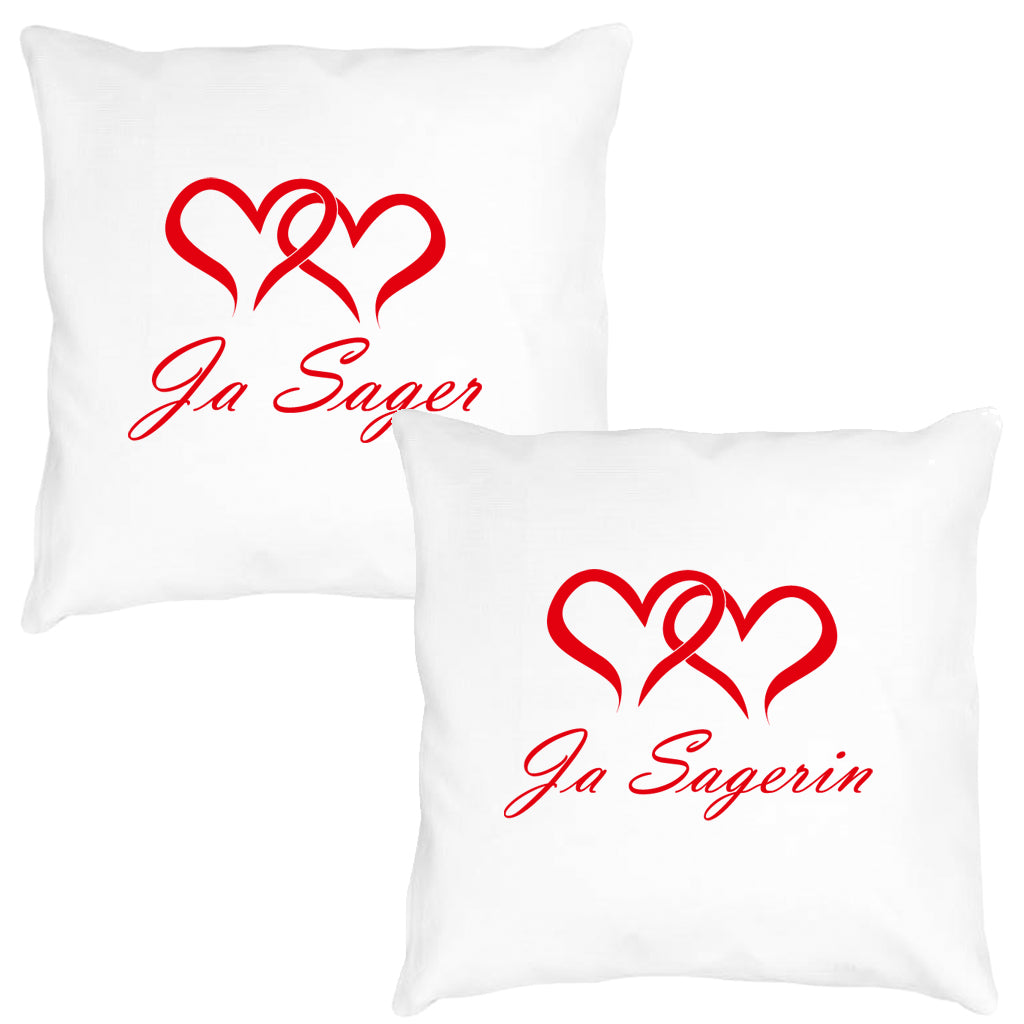 FUNNYWORDS 2 er Set Ja Sager / Ja Sagerin Kissen
