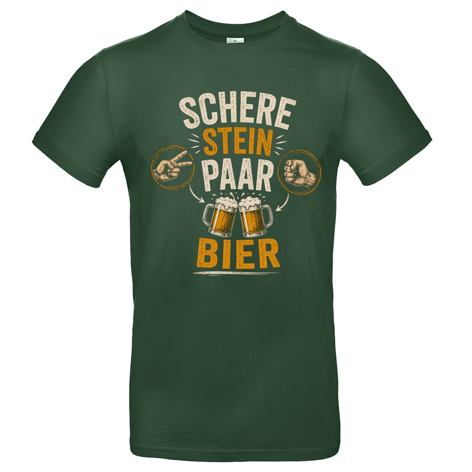 Schere Stein Paar Bier – Lustiges Bier T-Shirt für echte Männerabende