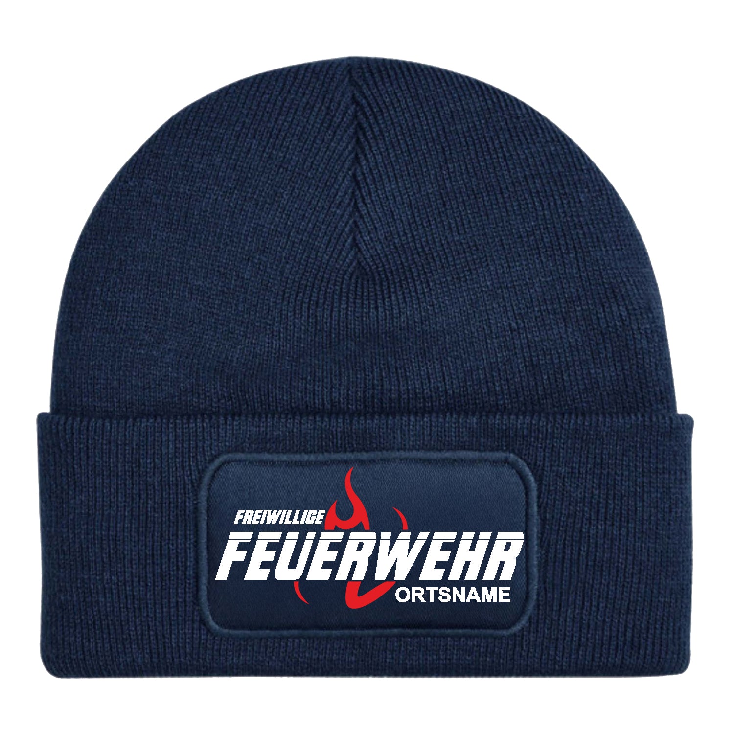Feuerwehr Beanie mit Ortsname – Warme Wintermütze für echte Kameraden