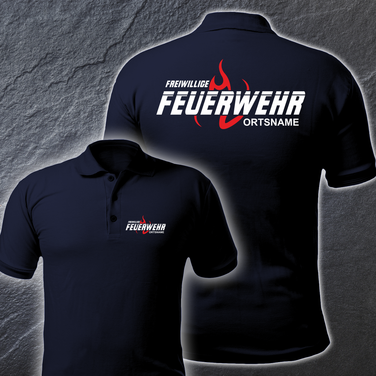 Freiwillige Feuerwehr Polo Poloshirt FW2510 Druck doppelseitig mehrfarbig S-5XL
