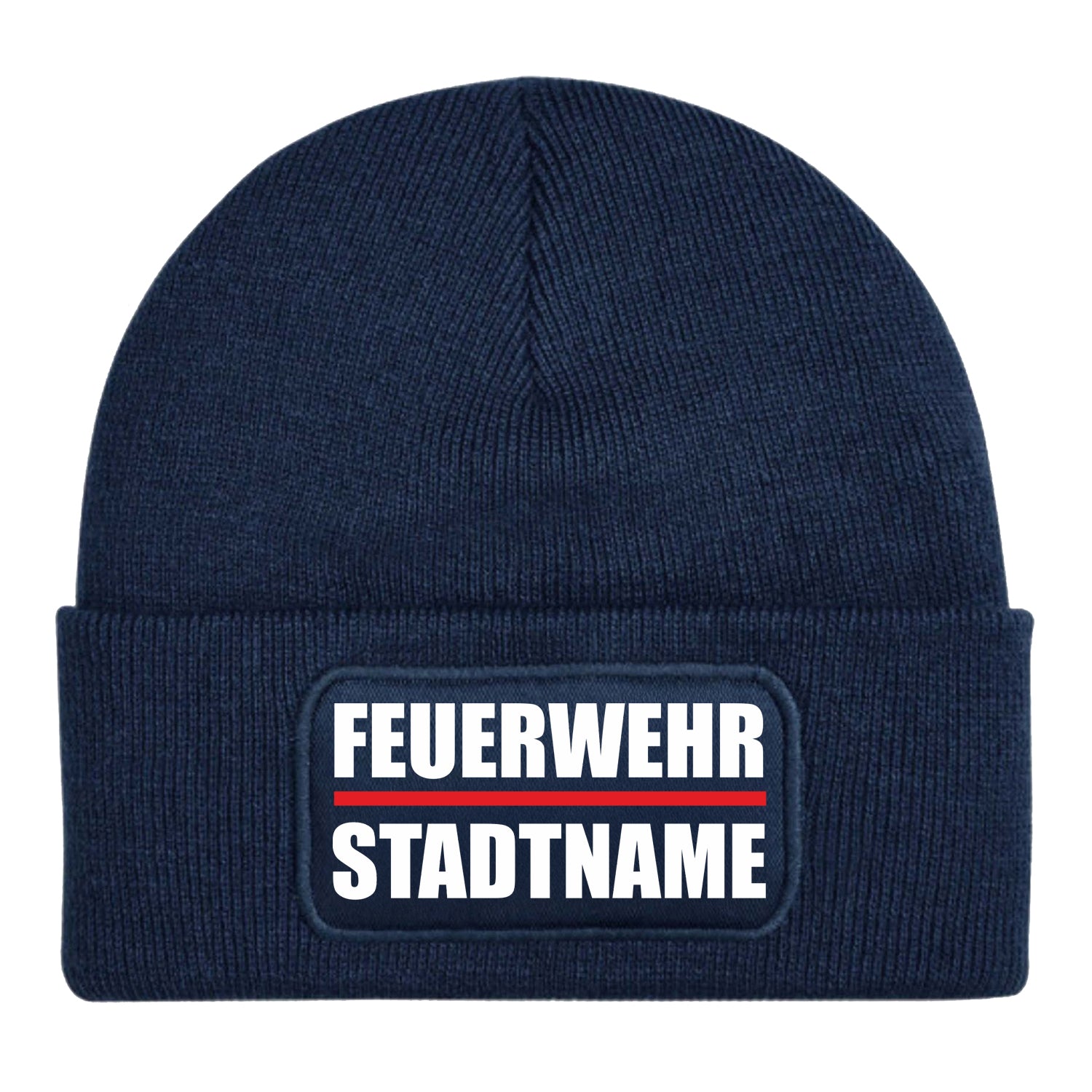 Feuerwehr Beanie mit Ortsname – Warme Wintermütze für echte Kameraden