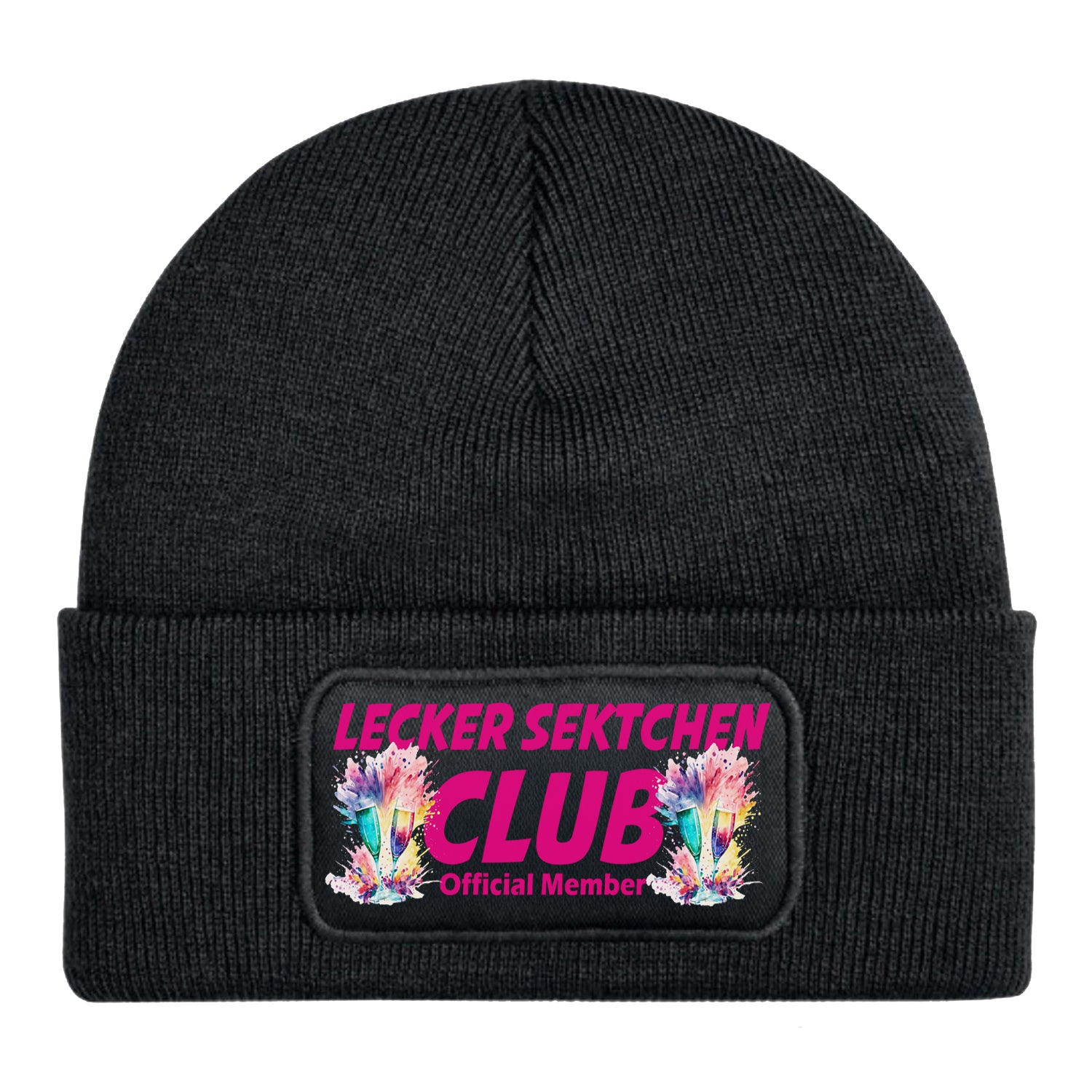 Lecker Sektchen Club Beanie – Lustige Wintermütze für echte Mitglieder