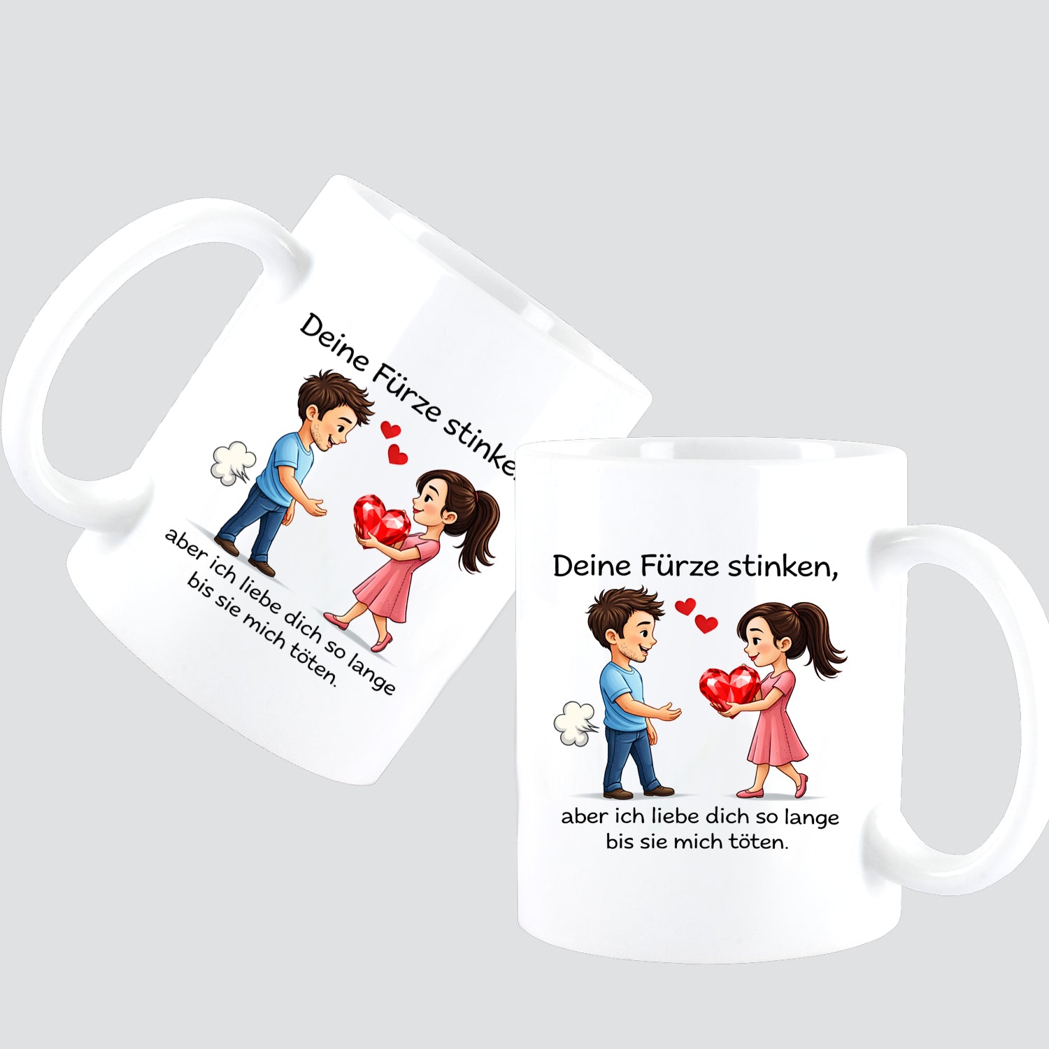 Deine Fürze stinken, aber ich liebe Dich ... Kissen + Tasse