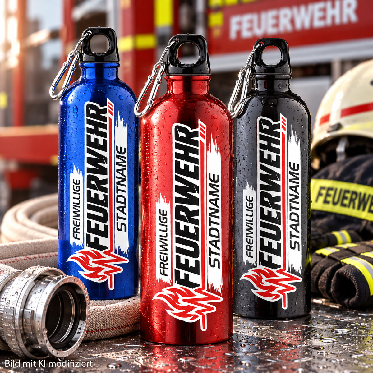 750 ml Personalisierte Feuerwehr Edelstahl Trinkflasche / Isolierflasche
