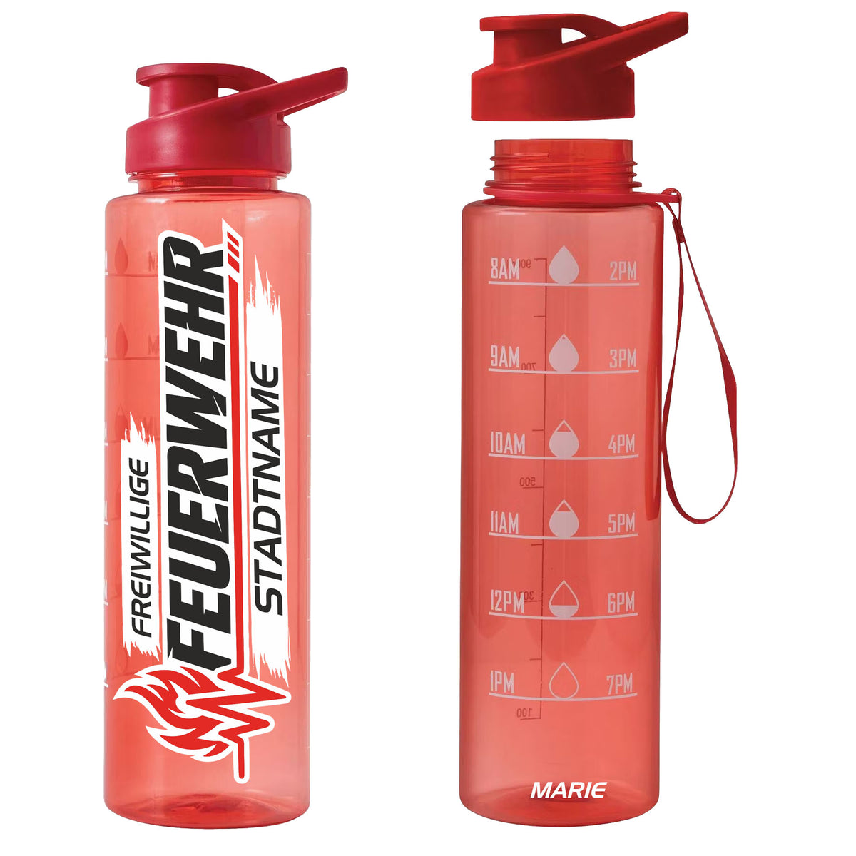 1000 ml Personalisierte Feuerwehr Trinkflasche Design 2660