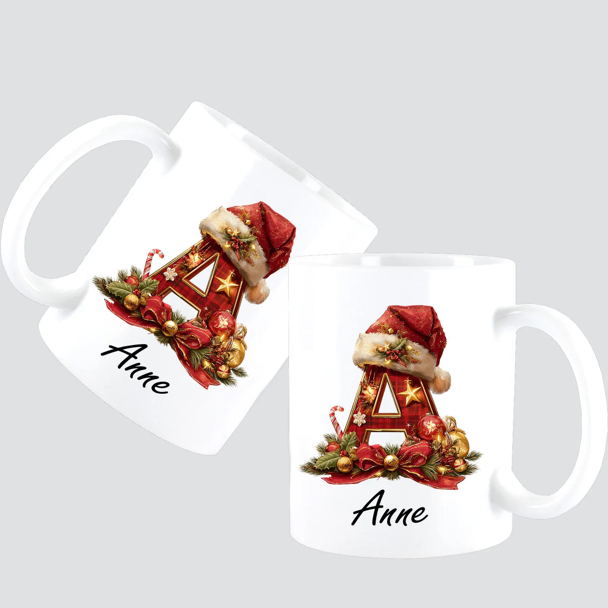 Kaffee Tee Tasse Weihnachten Buchstaben 2 - personalisiert