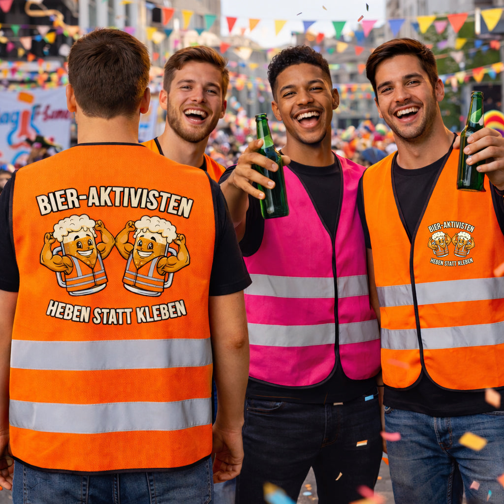 Bieraktivisten - Heben statt Kleben, Aktivisten Edition Bier Aktivisten Sicherheitsweste JGA Karneval Männertag