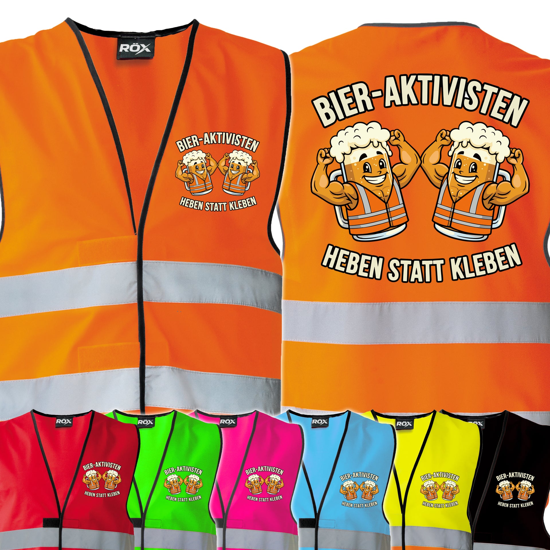 Bieraktivisten - Heben statt Kleben, Aktivisten Edition Bier Aktivisten Sicherheitsweste JGA Karneval Männertag