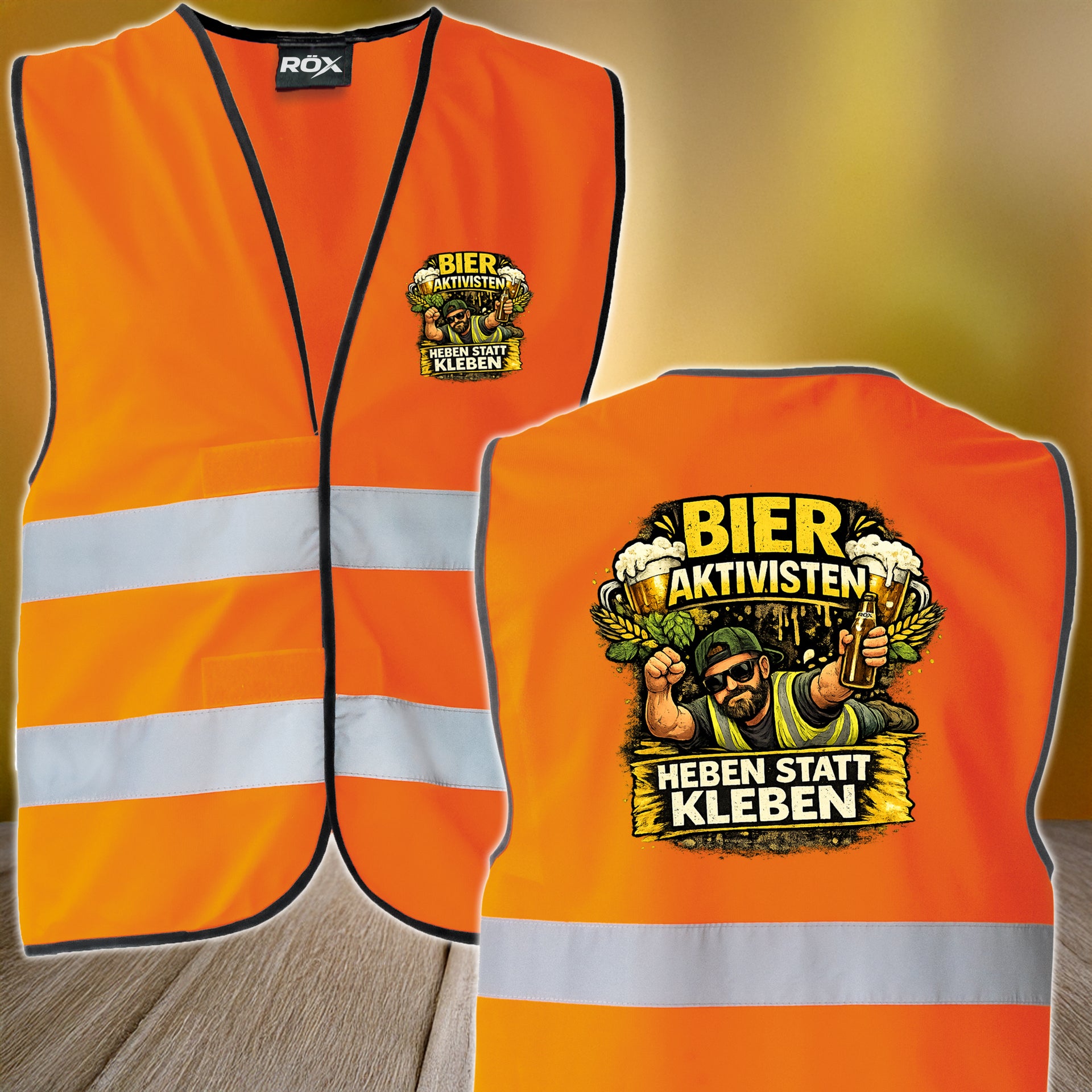 Bieraktivisten - Heben statt Kleben, PARTY Edition Bier Aktivisten Sicherheitsweste JGA Karneval Männertag