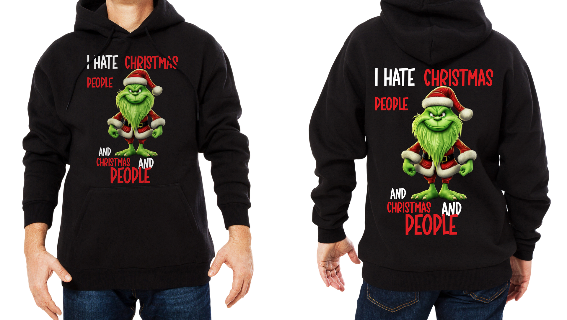 Green Santa - I hate Christmas and People - Hoodie
