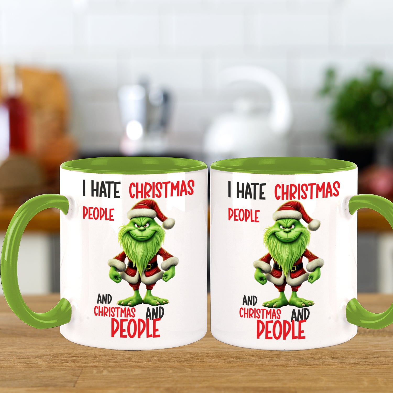 Green Santa - I hate Chistmas and People - Kaffeetasse Teetasse