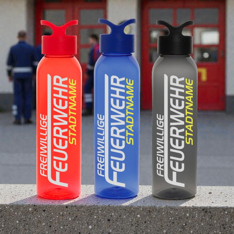 Feuerwehr 9121 Trinkflasche transparent 650ml  inkl. Wunschnamen