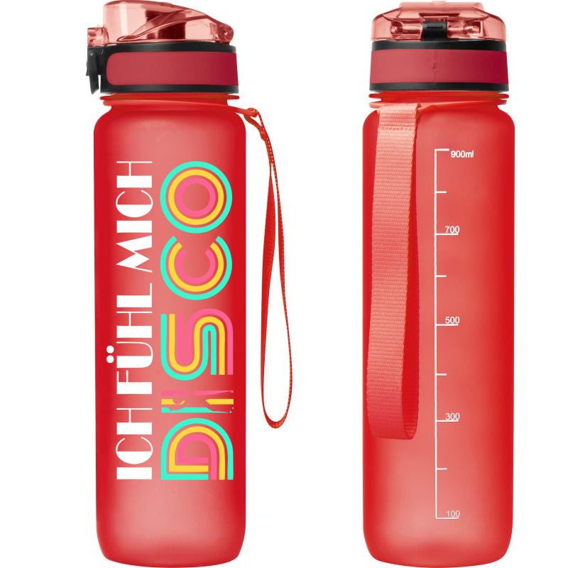 Ich fühl mich Disco Trinkflasche farbig 1000ml
