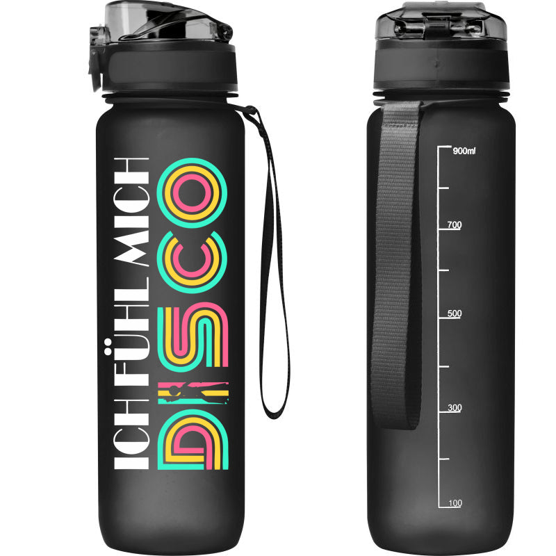 Ich fühl mich Disco Trinkflasche farbig 1000ml