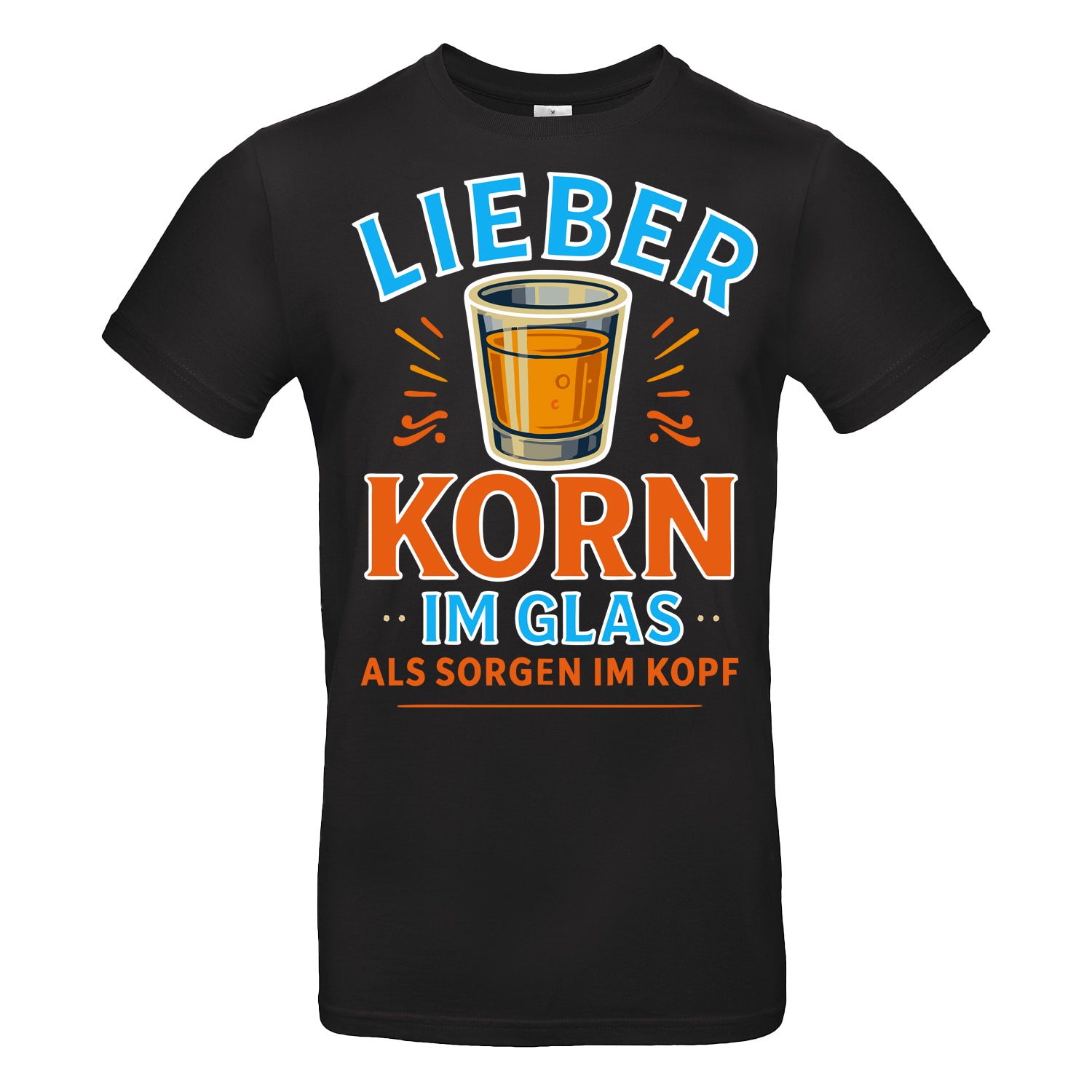 Korn im Glas - Sorgenfrei im Kopf Fun Spass Unisex Shirt S-5XL QR-Code Shirt