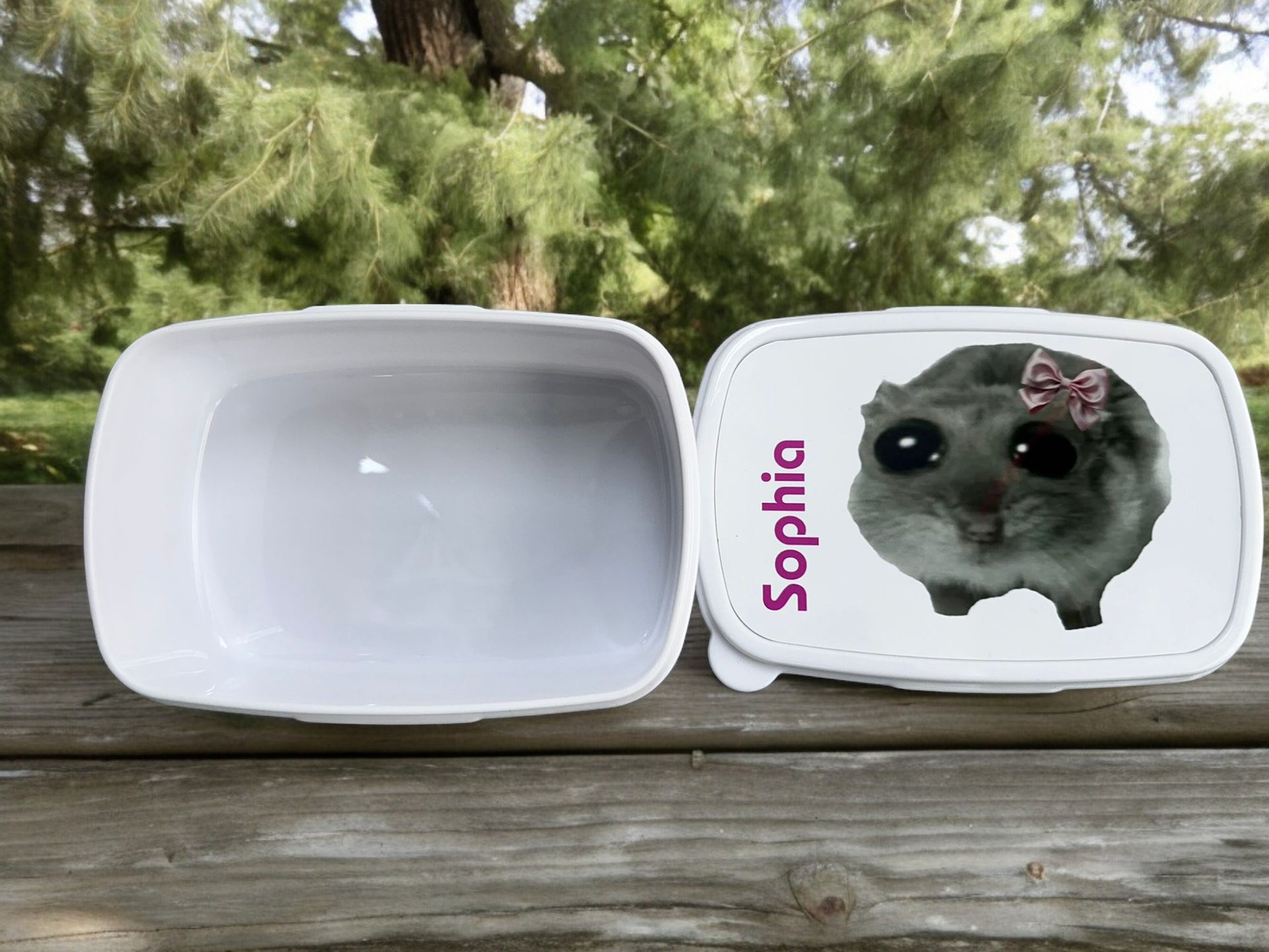 Hamster Meme Brotdose Lunchbox - I Love Hamsti mit Wunschnamen