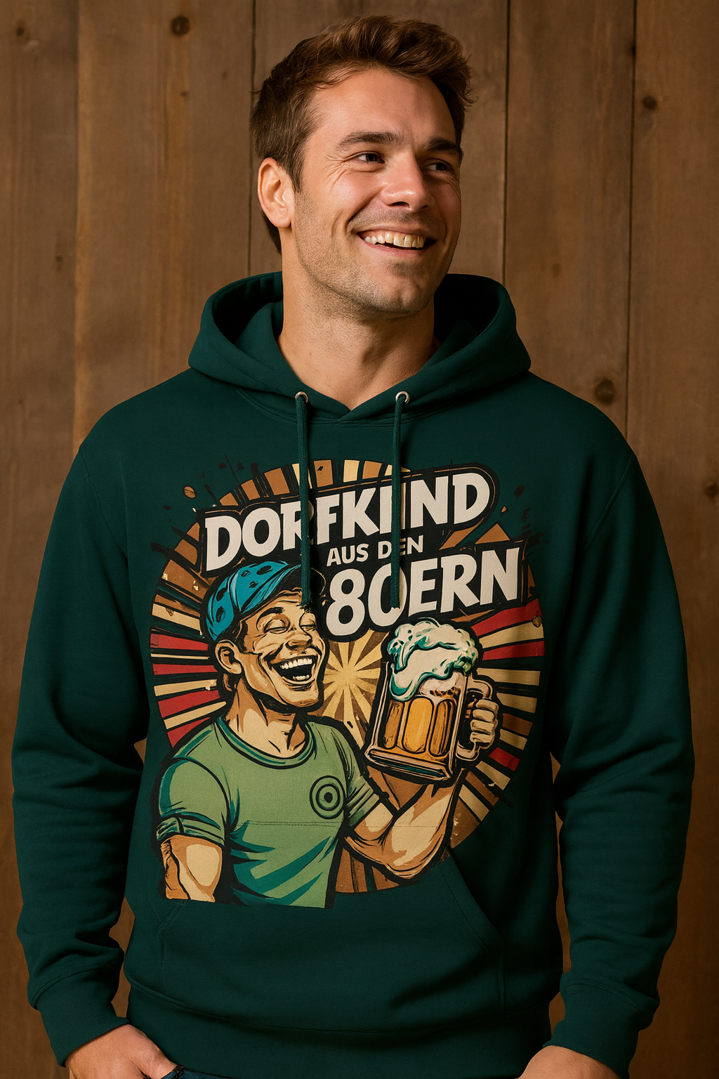 Dorfkind der 80 er Kult Retro Unisex Premium Hoodie