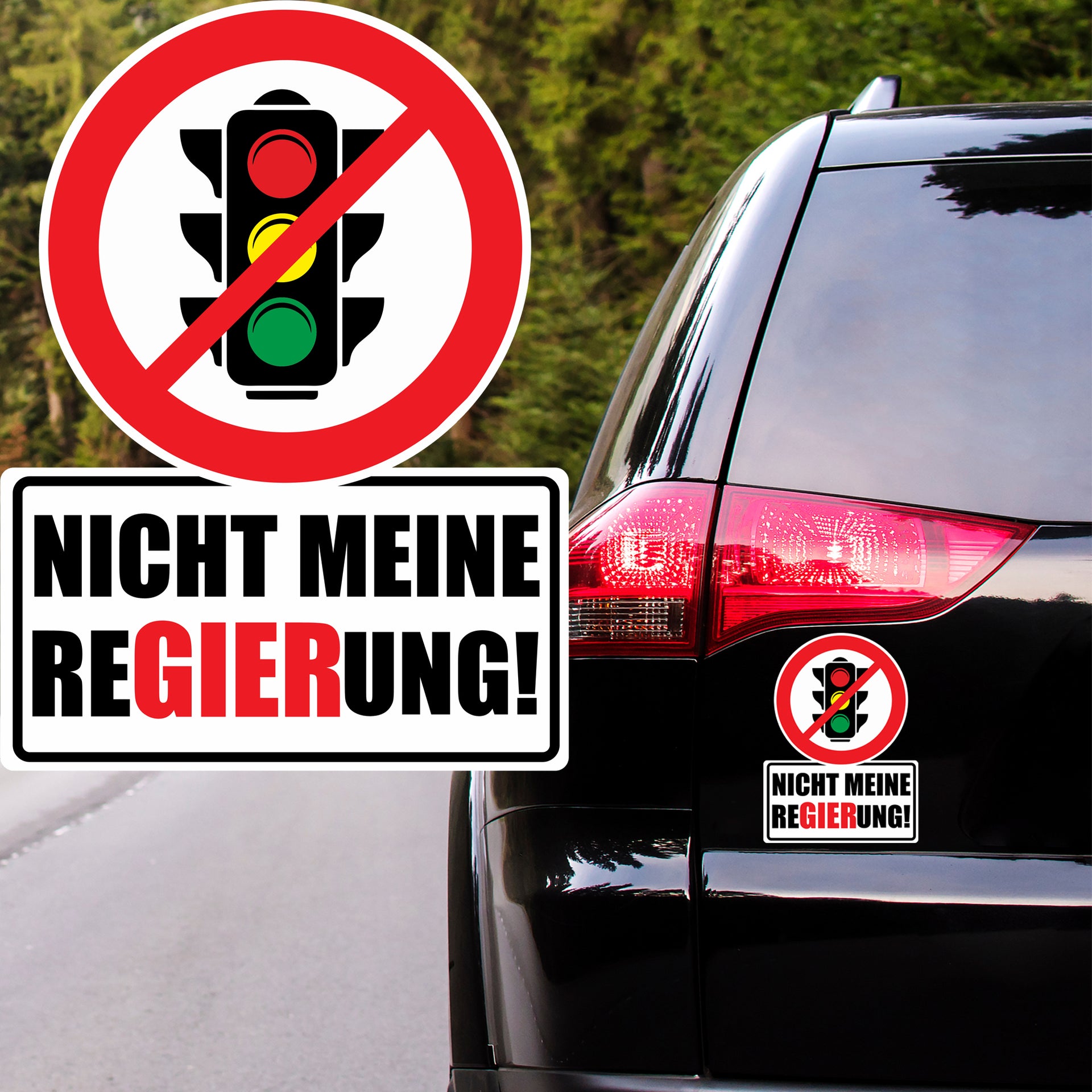 Nicht meine Regierung + Ampel Symbol Demo Meinung Aufkleber