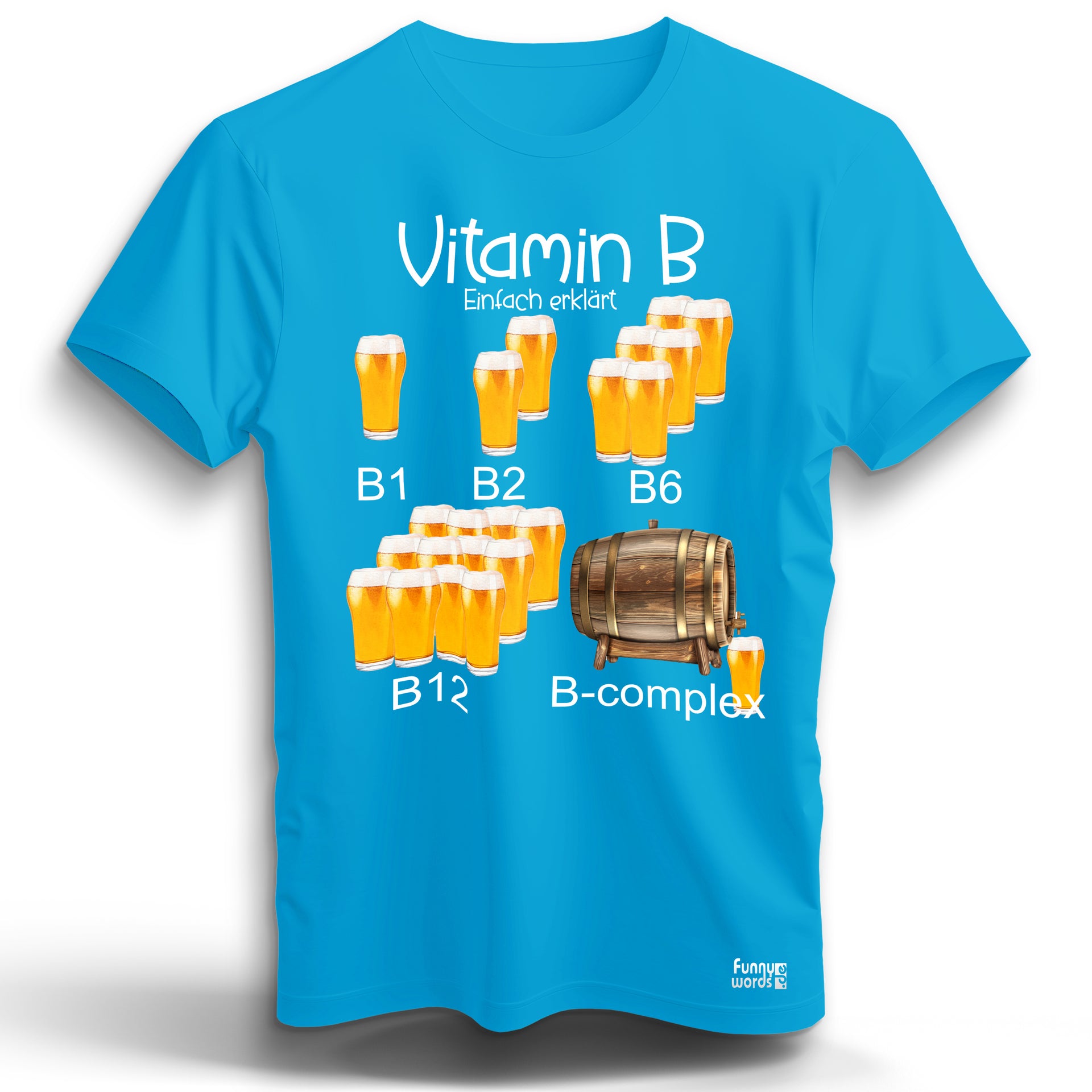Vitamin B einfach erklärt Das Bier T-Shirt für JGA / Männertag Karneval bis 5XL