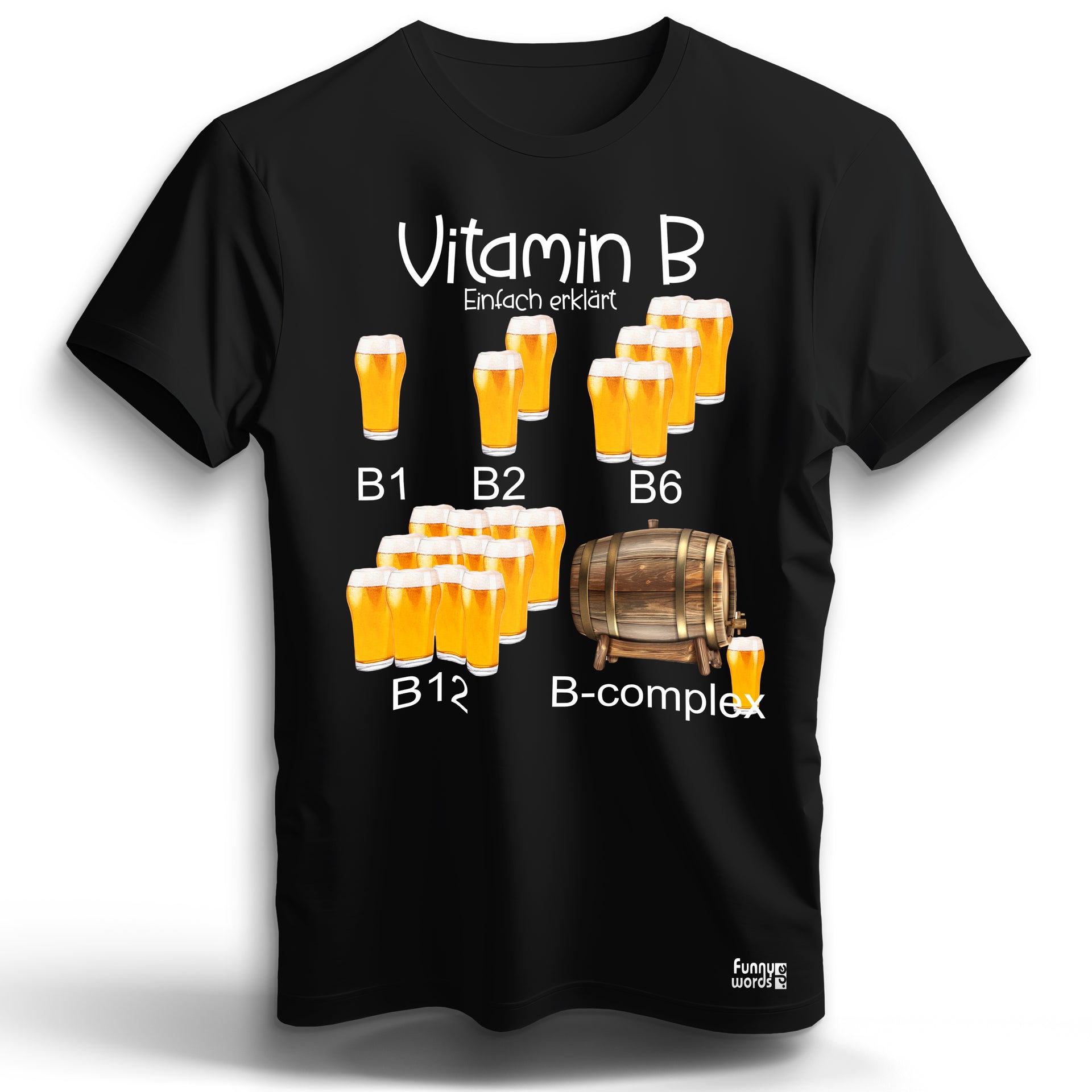 Vitamin B einfach erklärt Das Bier T-Shirt für JGA / Männertag Karneval bis 5XL
